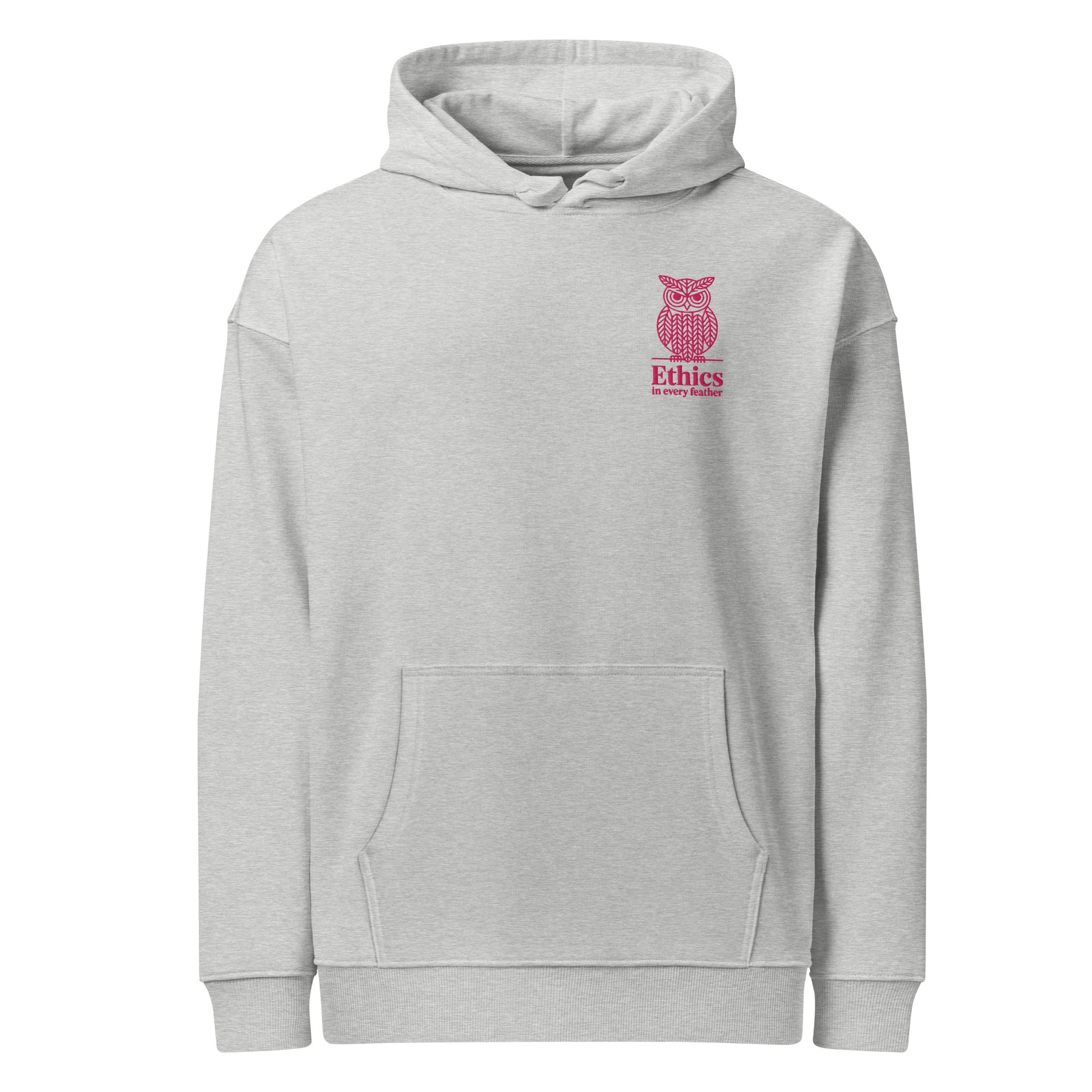 Owl Unisex Organic Relaxed Hoodie – "Ethics in Every Feather" | Sustainable Fashion Dudeily