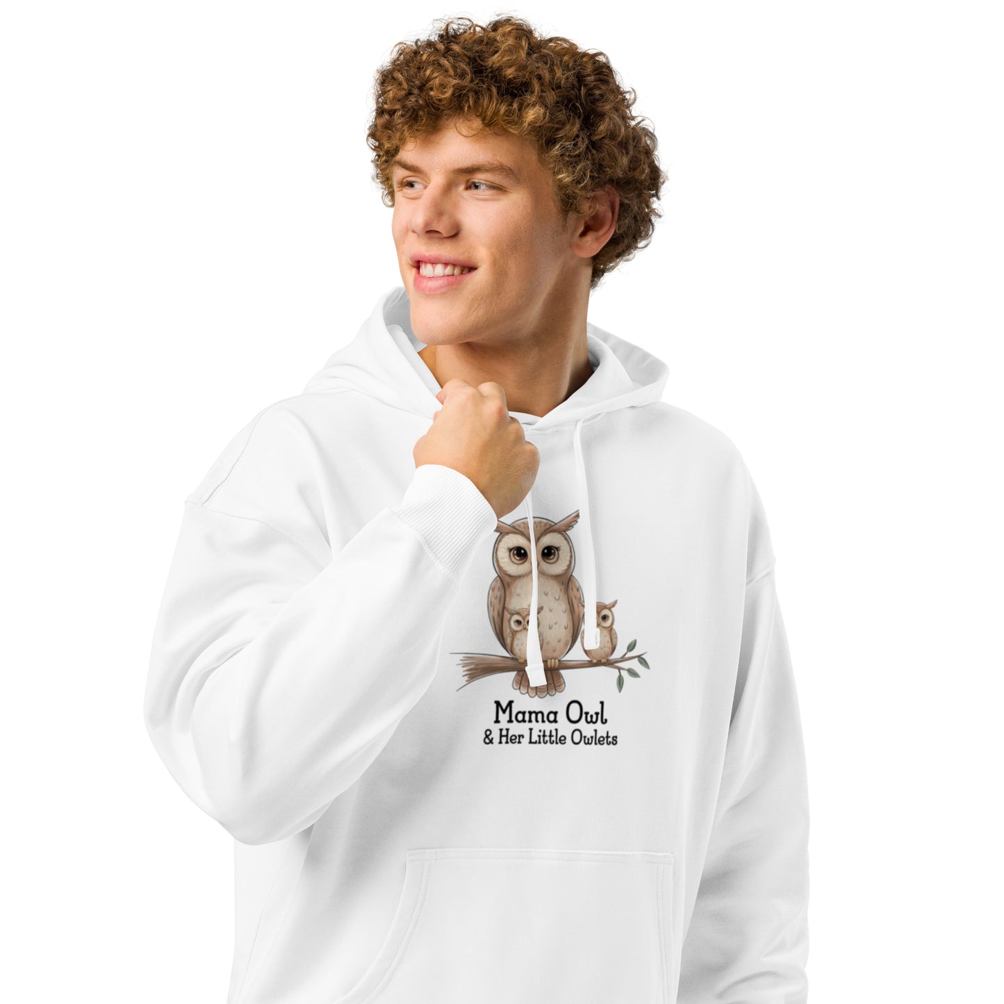 Unisex Organic Relaxed Hoodie – Owl-Themed Eco-Friendly & Sustainable Dudeily