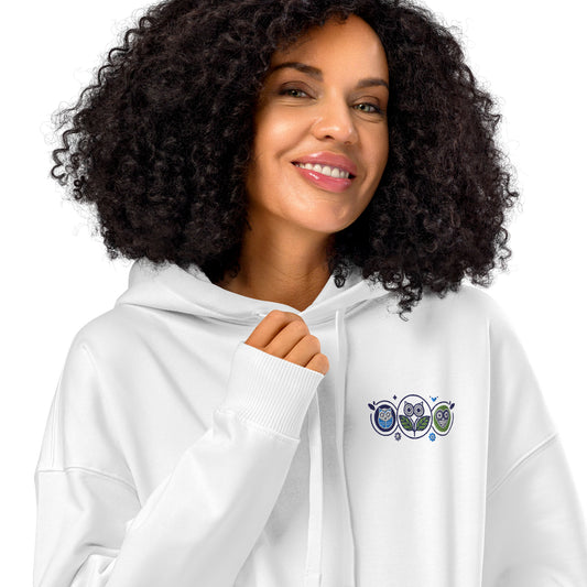 Unisex Organic Relaxed Hoodie: Nature’s Union | Owl Embroidered Sustainable Fashion Dudeily