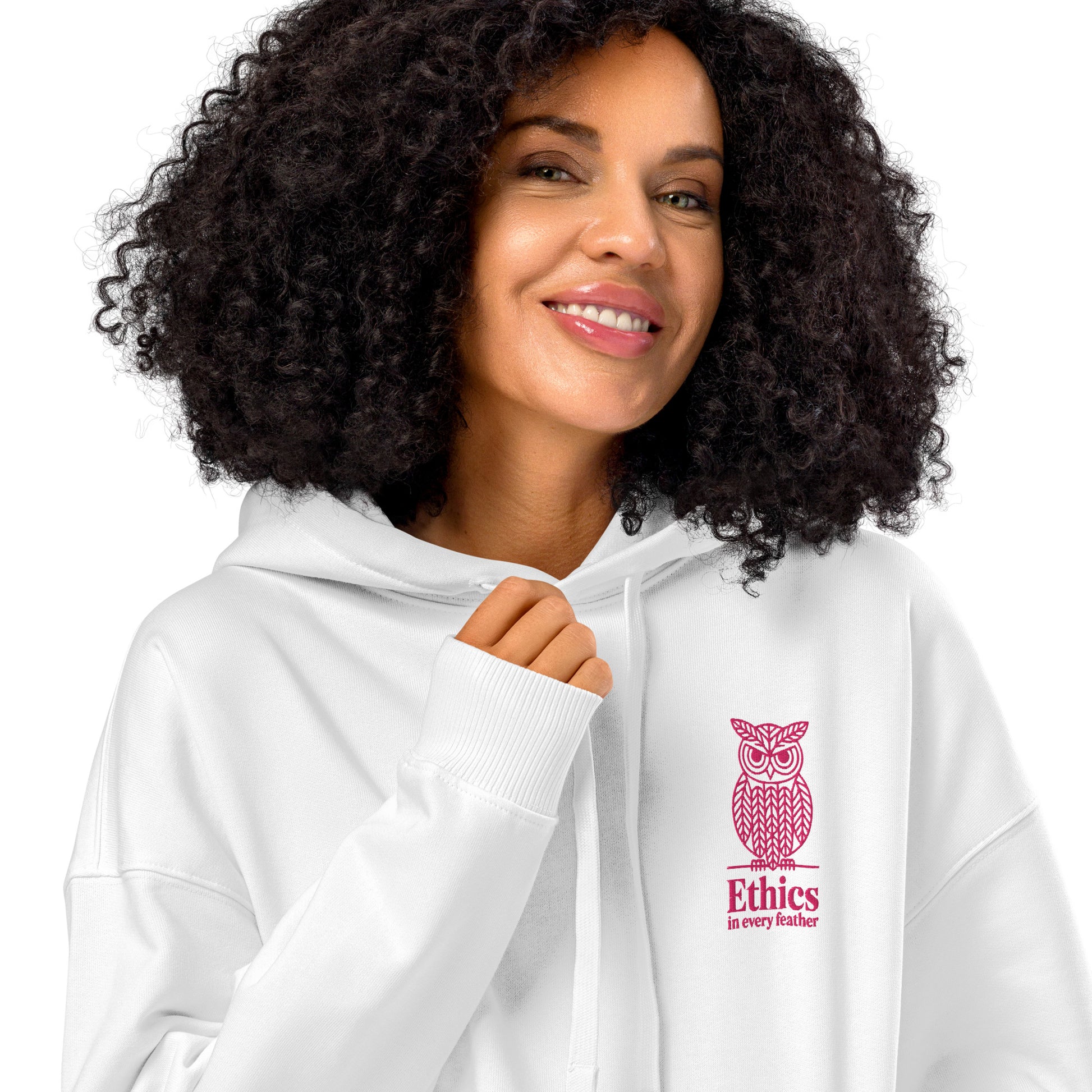 Owl Unisex Organic Relaxed Hoodie – "Ethics in Every Feather" | Sustainable Fashion Dudeily