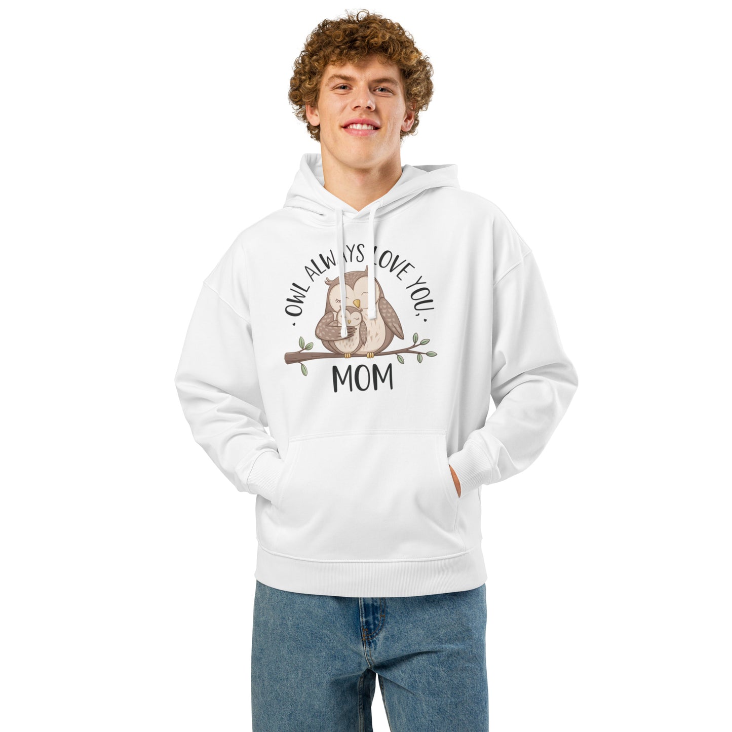 Unisex Organic Relaxed Hoodie – Owl-Themed Eco-Friendly & Sustainable Dudeily