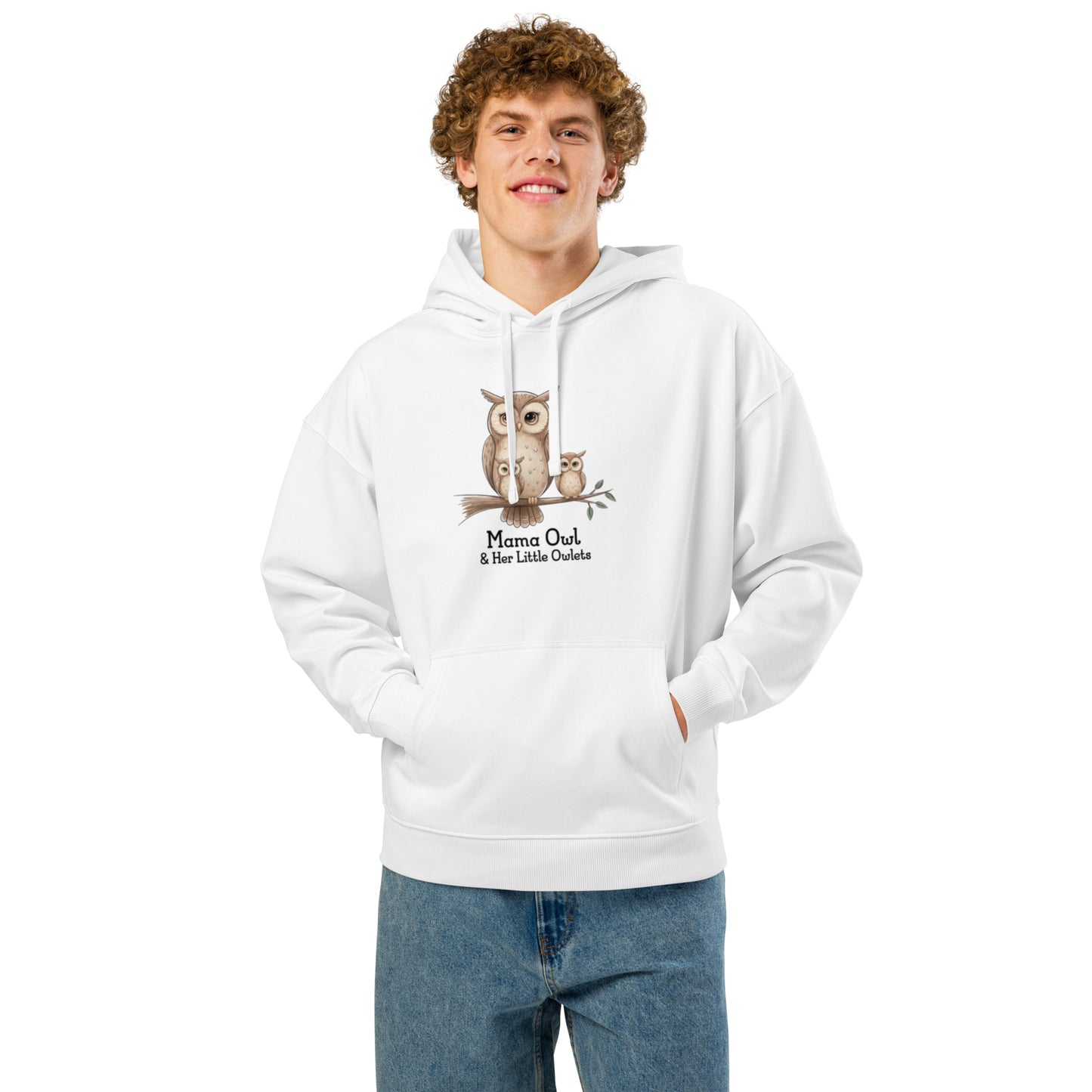 Unisex Organic Relaxed Hoodie – Owl-Themed Eco-Friendly & Sustainable Dudeily