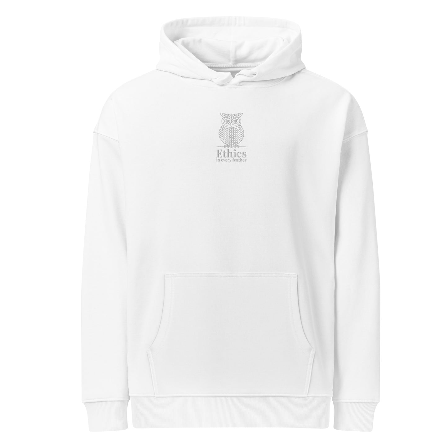 Owl Unisex Organic Relaxed Hoodie – "Ethics in Every Feather" | Sustainable Fashion Dudeily