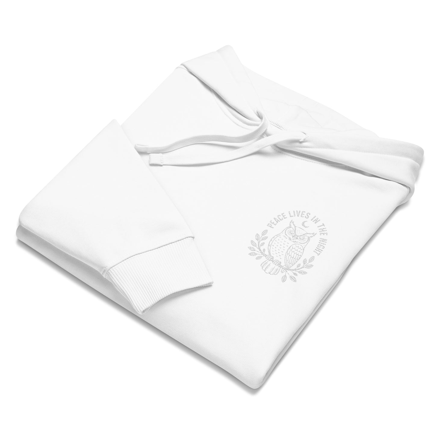 Owl Unisex Organic Relaxed Hoodie – 'Peace Lives in the Night' in Fall | Sustainable Fashion Dudeily