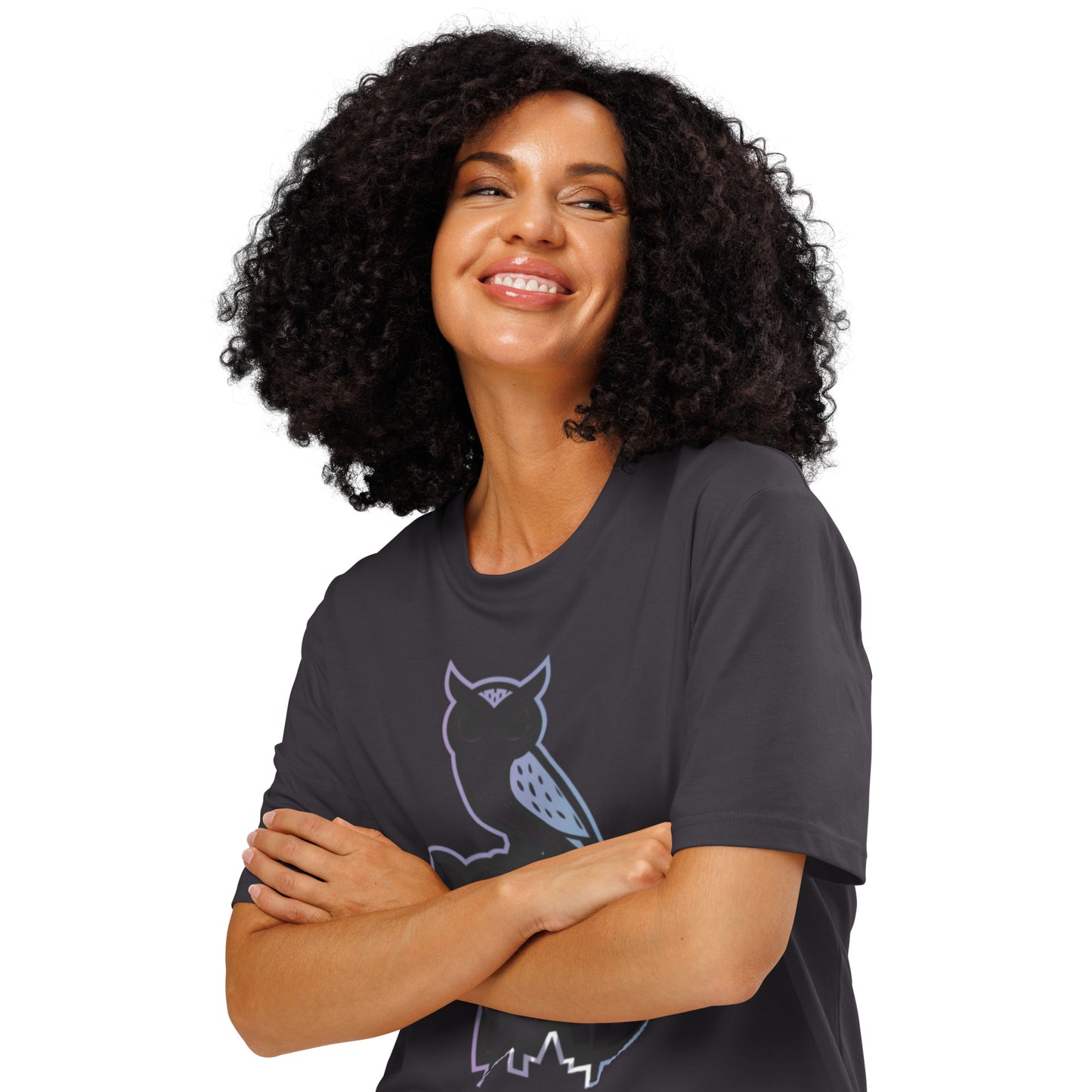 Unisex Organic Ribbed Neck T-Shirt – Owl-Themed Eco-Friendly Style by Dudeily Dudeily