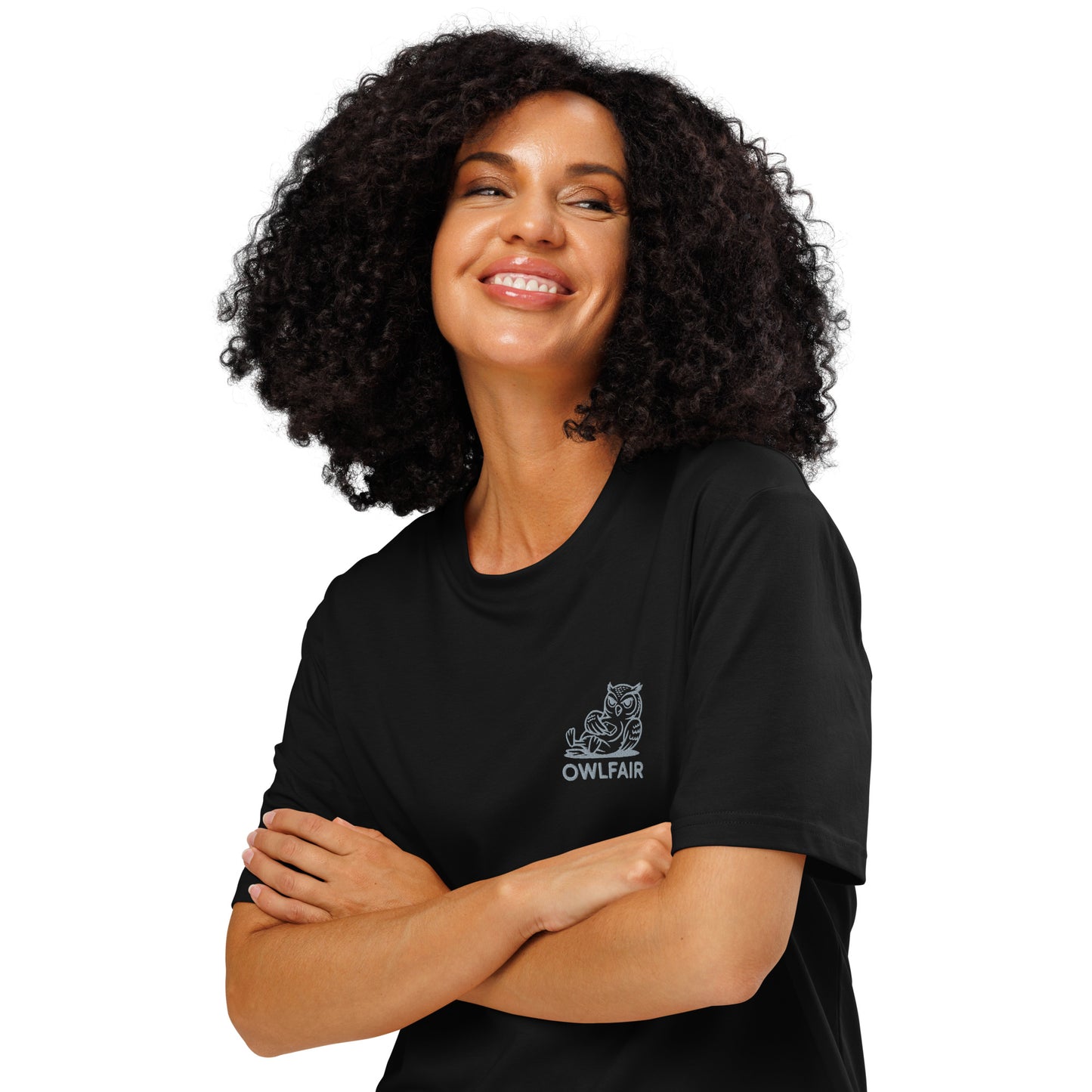 Unisex Organic Ribbed Neck T-Shirt | Owl-Themed Sustainable Fashion for Eco-Conscious Shoppers Dudeily