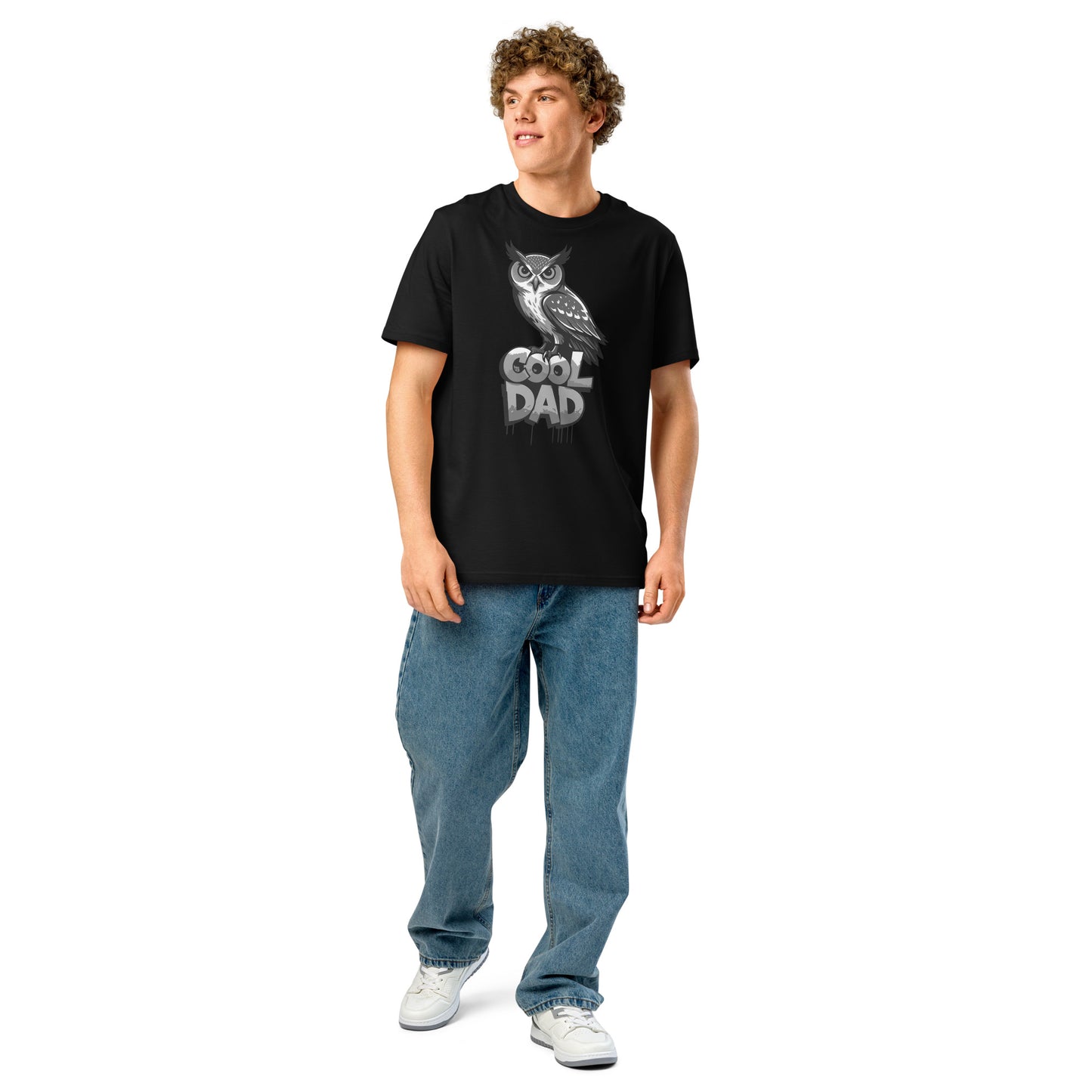 Unisex Organic Ribbed Neck T-Shirt – Owl-Themed Sustainable Fashion for Father’s Day | Dudeily Dudeily