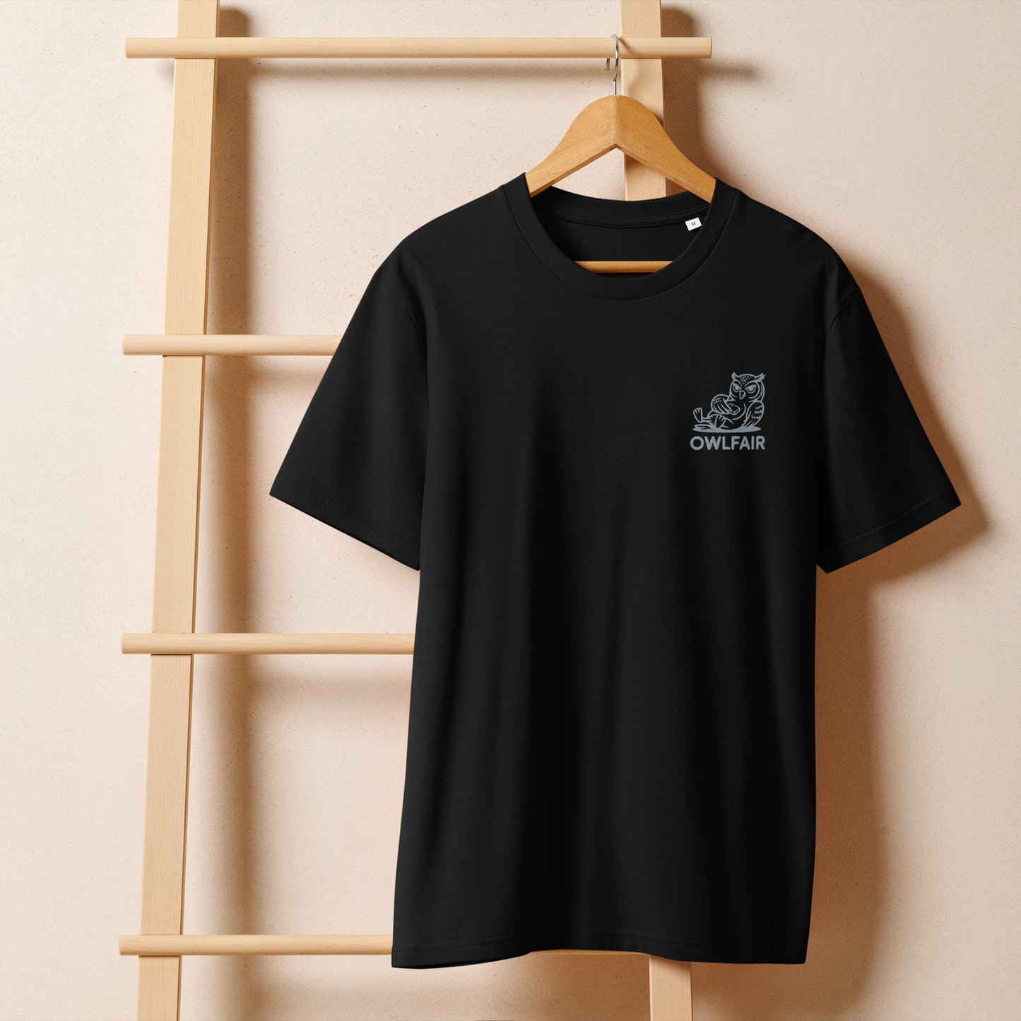 Unisex Organic Ribbed Neck T-Shirt | Owl-Themed Sustainable Fashion for Eco-Conscious Shoppers Dudeily