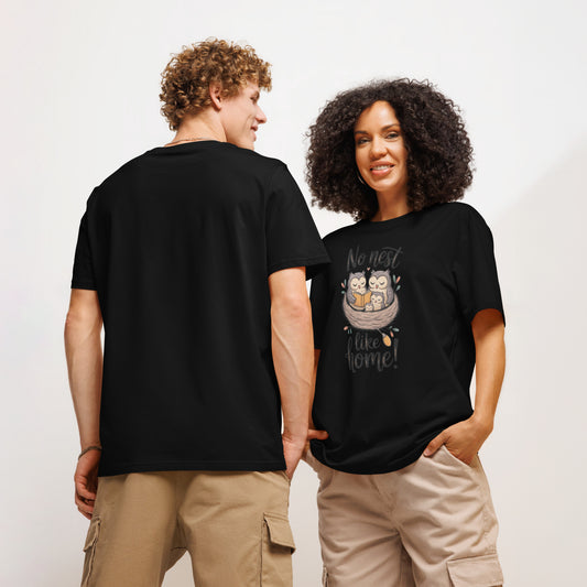 Unisex Organic Ribbed Neck T-Shirt – OwlThread Sustainable Fashion Tee for Family Day Style Dudeily