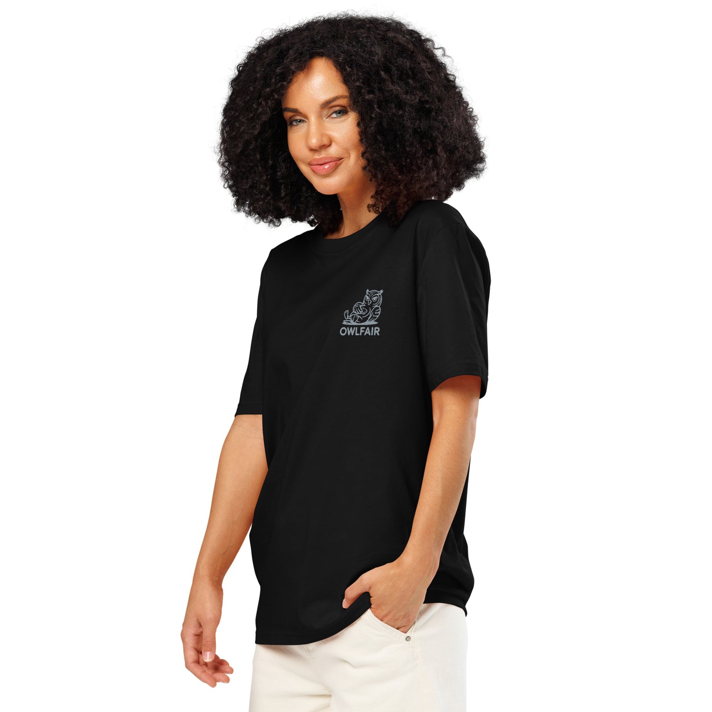 Unisex Organic Ribbed Neck T-Shirt | Owl-Themed Sustainable Fashion for Eco-Conscious Shoppers Dudeily