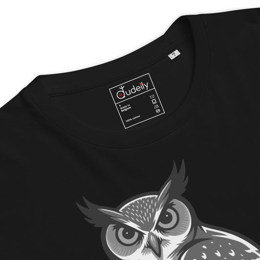 Unisex Organic Ribbed Neck T-Shirt – Owl-Themed Sustainable Fashion for Father’s Day | Dudeily Dudeily