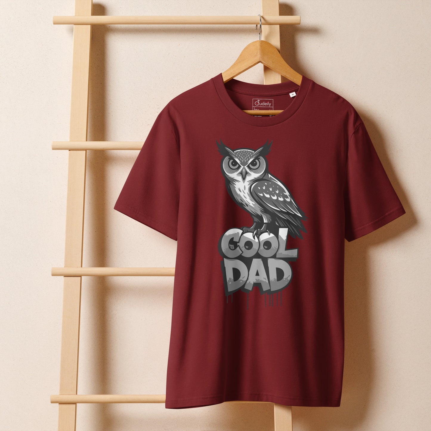 Unisex Organic Ribbed Neck T-Shirt – Owl-Themed Sustainable Fashion for Father’s Day | Dudeily Dudeily