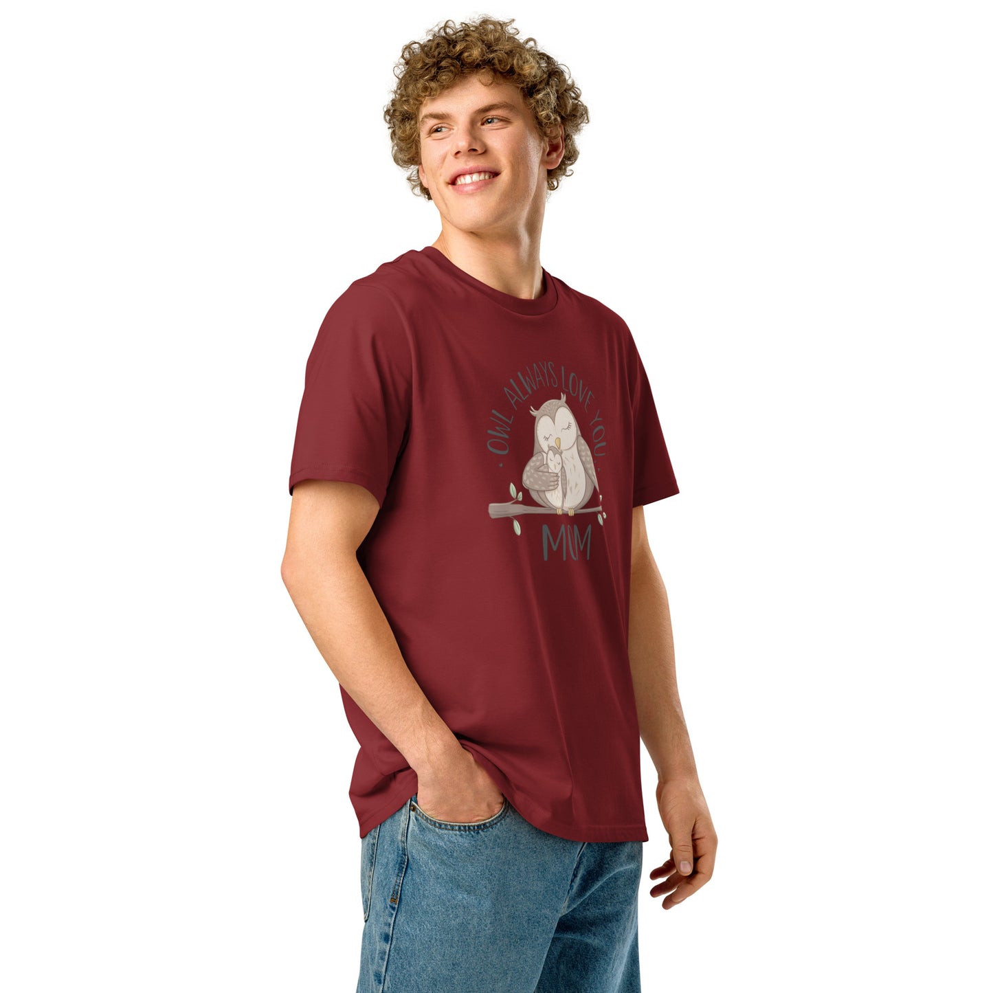 Unisex Organic Ribbed Neck T-Shirt – Owl-Inspired Eco-Friendly Sustainable Tee Dudeily