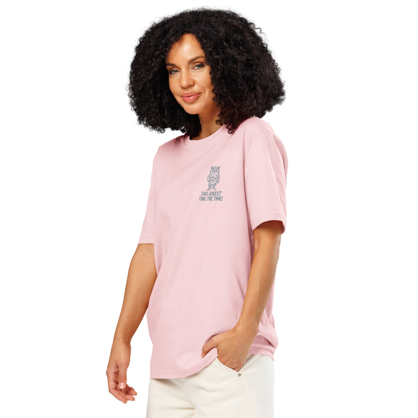 Unisex organic ribbed neck t-shirt-Owl-Themed Eco-Friendly Style by Dudeily Dudeily