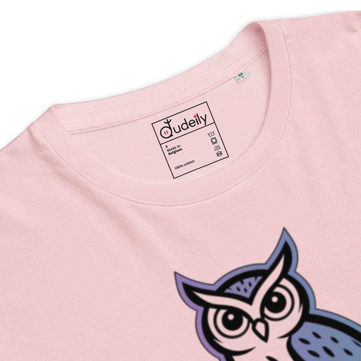 Unisex Organic Ribbed Neck T-Shirt – Owl-Themed Eco-Friendly Style by Dudeily Dudeily