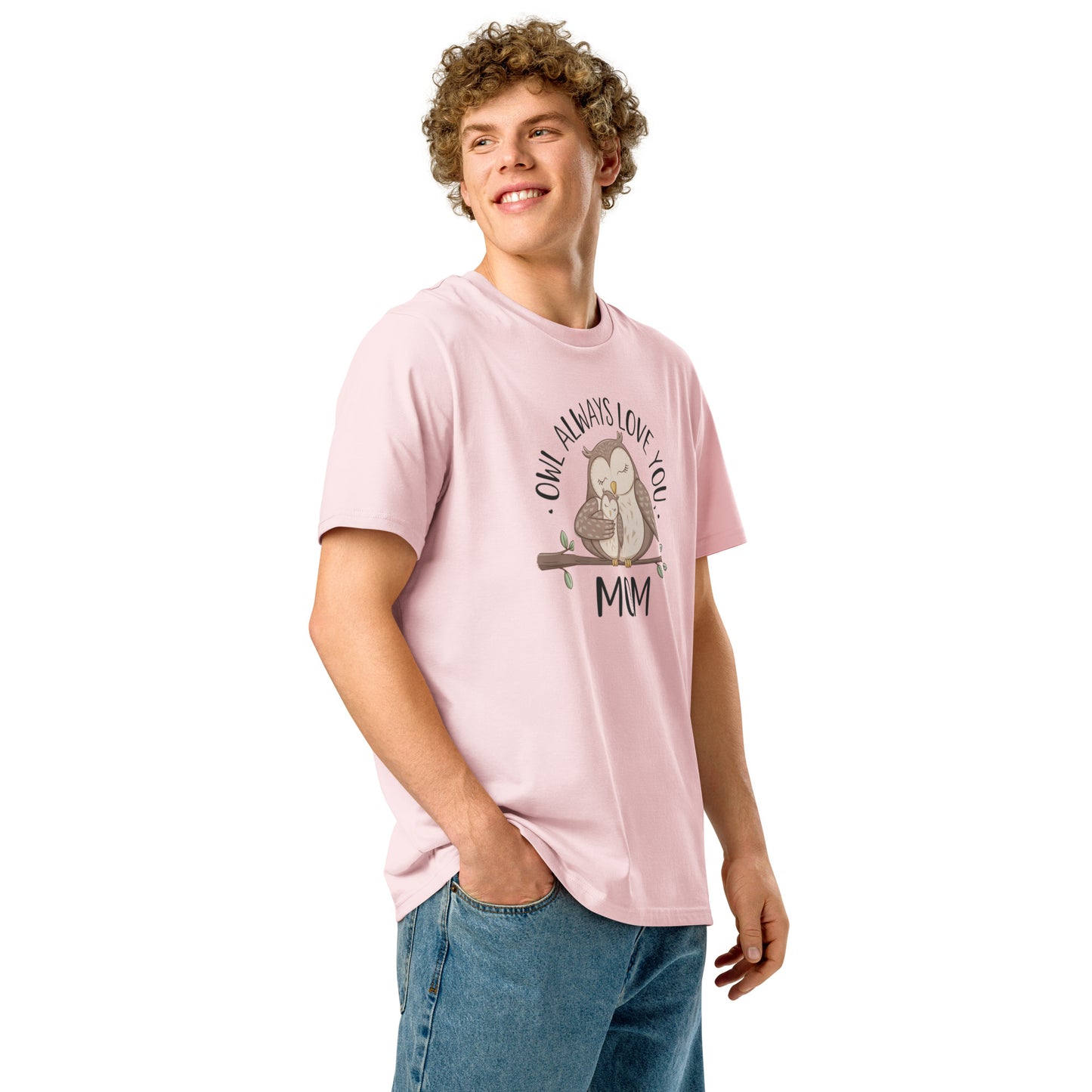 Unisex Organic Ribbed Neck T-Shirt – Owl-Inspired Eco-Friendly Sustainable Tee Dudeily