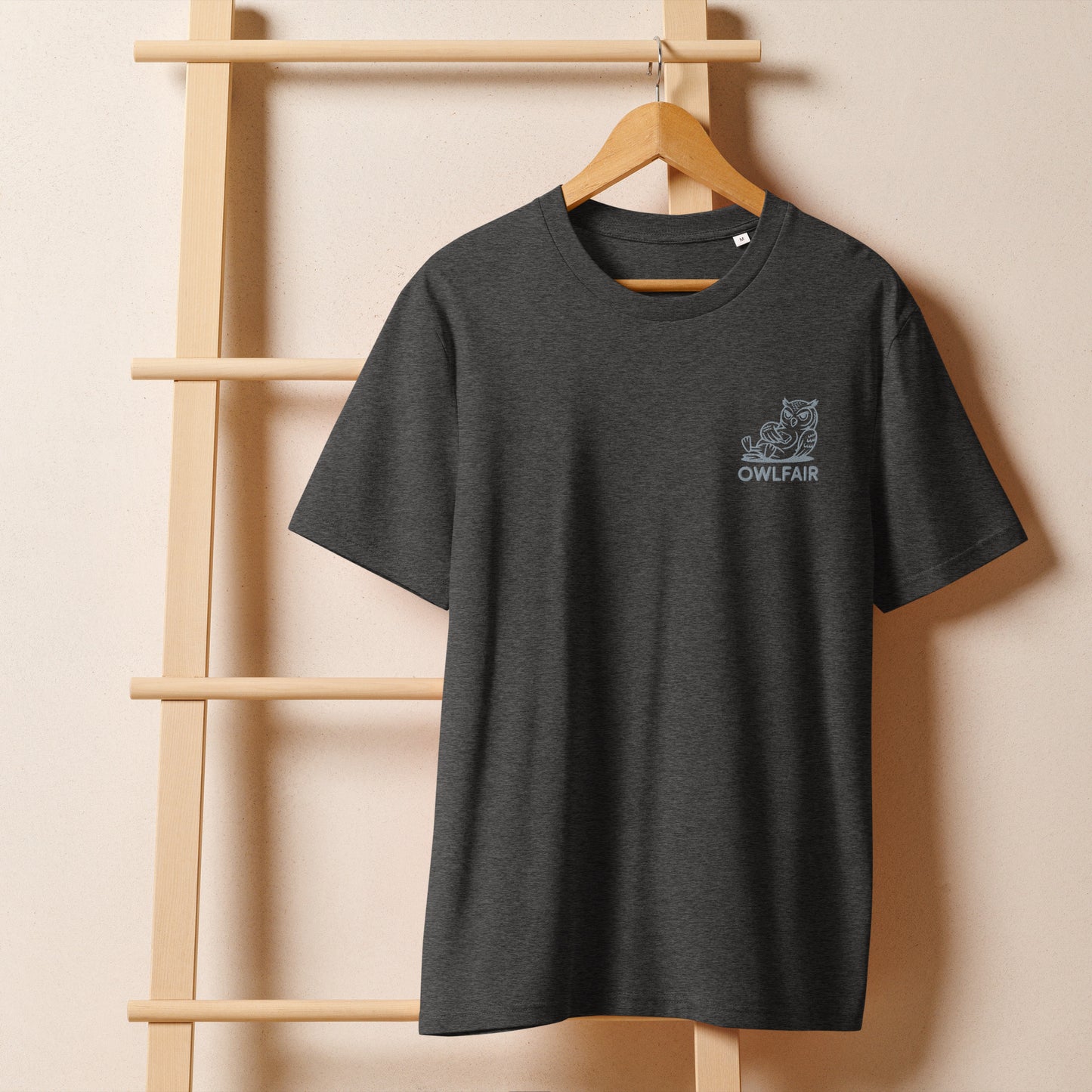 Unisex Organic Ribbed Neck T-Shirt | Owl-Themed Sustainable Fashion for Eco-Conscious Shoppers Dudeily