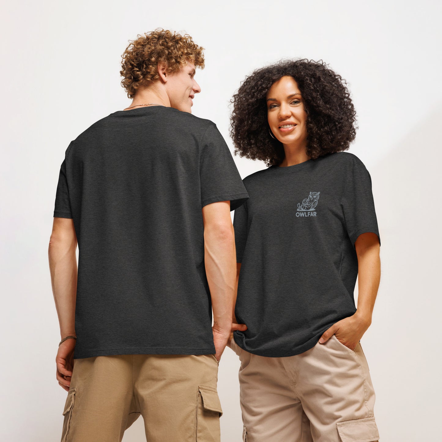 Unisex Organic Ribbed Neck T-Shirt | Owl-Themed Sustainable Fashion for Eco-Conscious Shoppers Dudeily