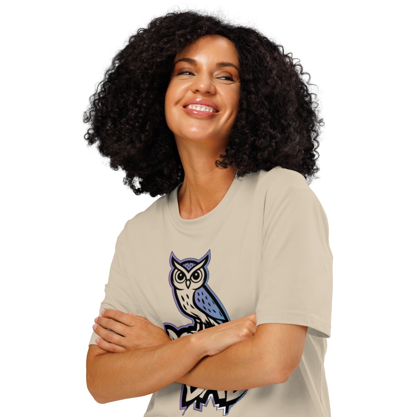 Unisex Organic Ribbed Neck T-Shirt – Owl-Themed Eco-Friendly Style by Dudeily Dudeily
