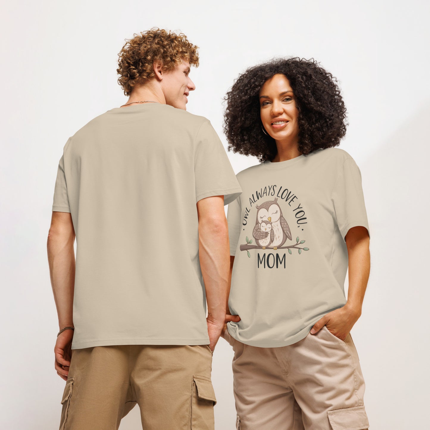 Unisex Organic Ribbed Neck T-Shirt – Owl-Inspired Eco-Friendly Sustainable Tee Dudeily