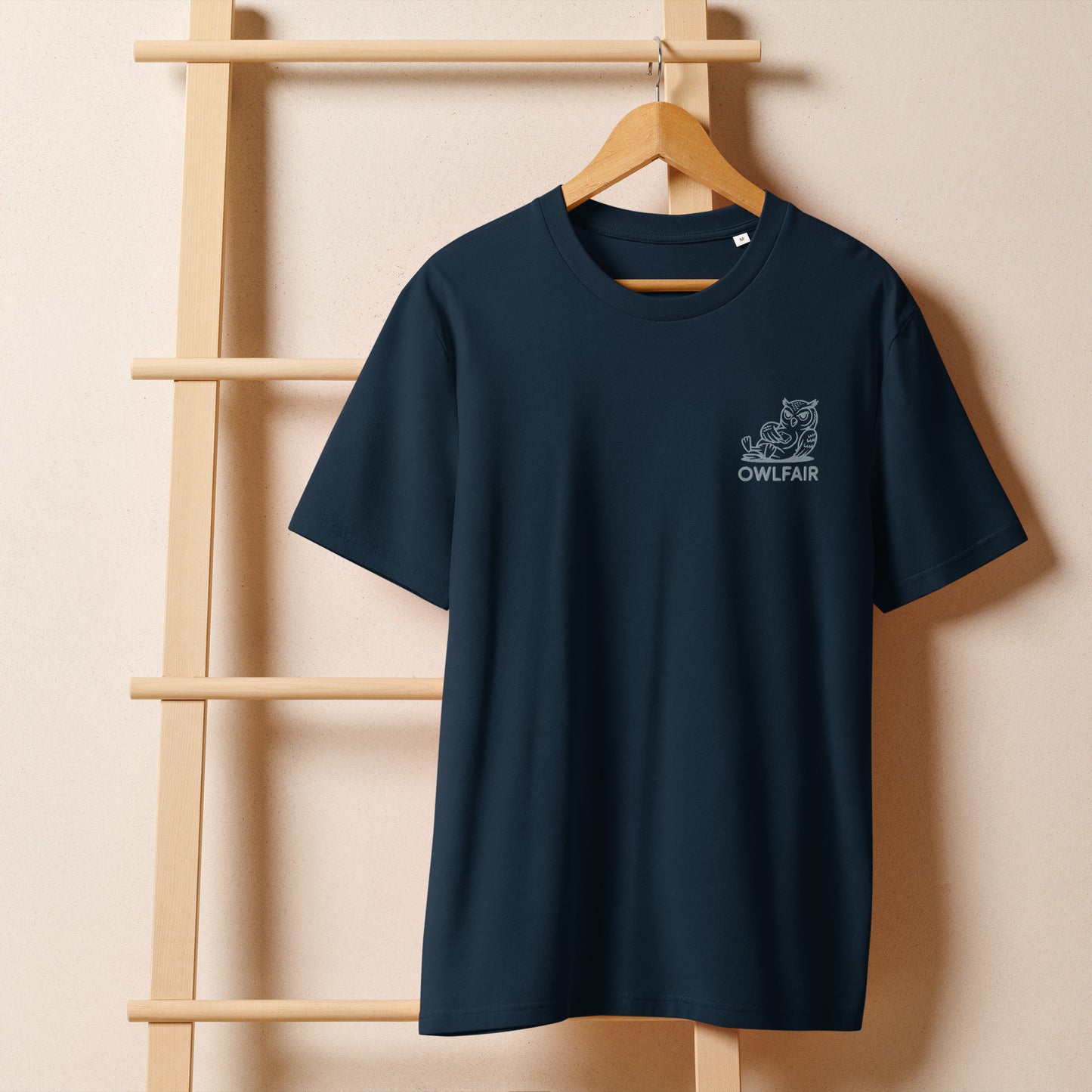 Unisex Organic Ribbed Neck T-Shirt | Owl-Themed Sustainable Fashion for Eco-Conscious Shoppers Dudeily