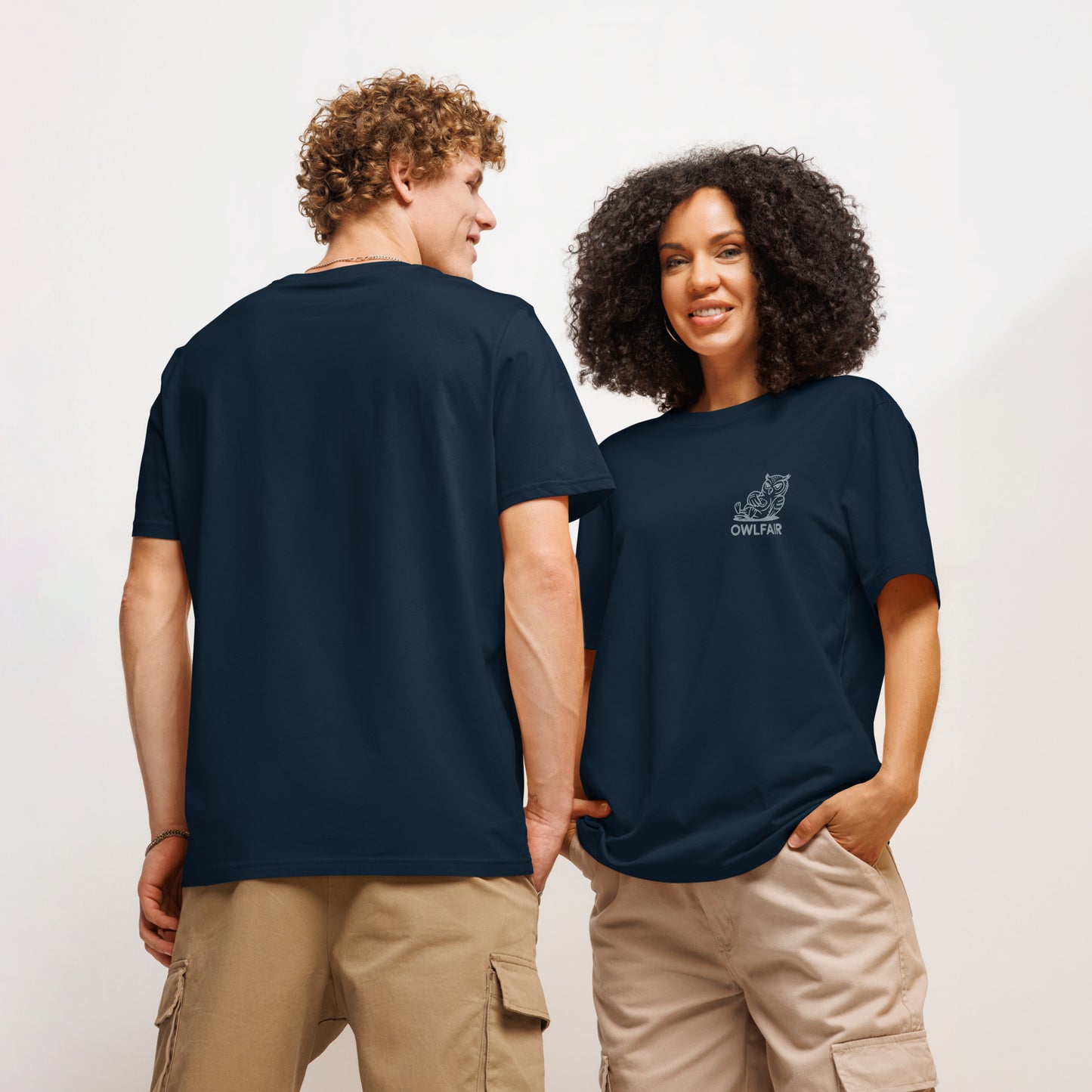 Unisex Organic Ribbed Neck T-Shirt | Owl-Themed Sustainable Fashion for Eco-Conscious Shoppers Dudeily