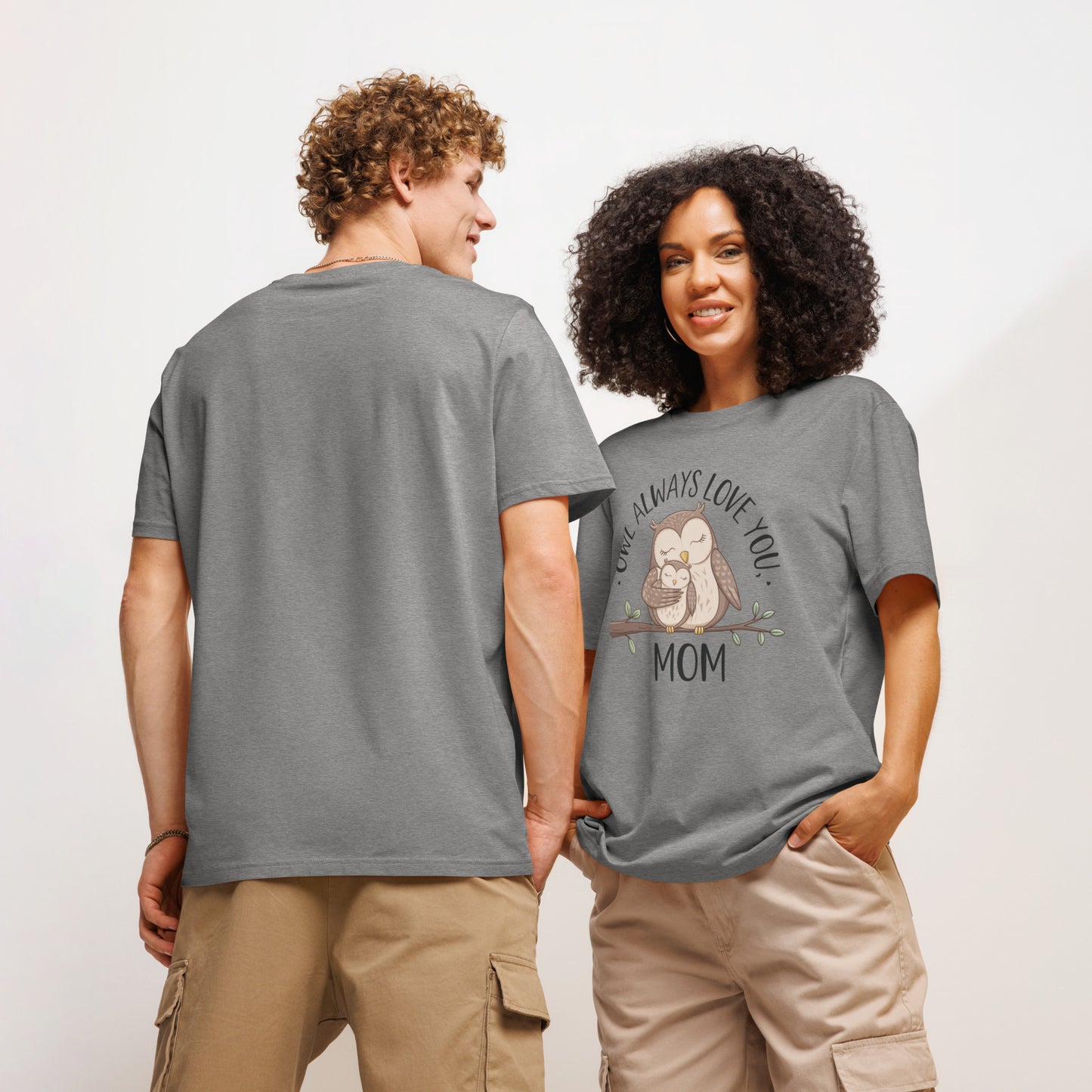 Unisex Organic Ribbed Neck T-Shirt – Owl-Inspired Eco-Friendly Sustainable Tee Dudeily
