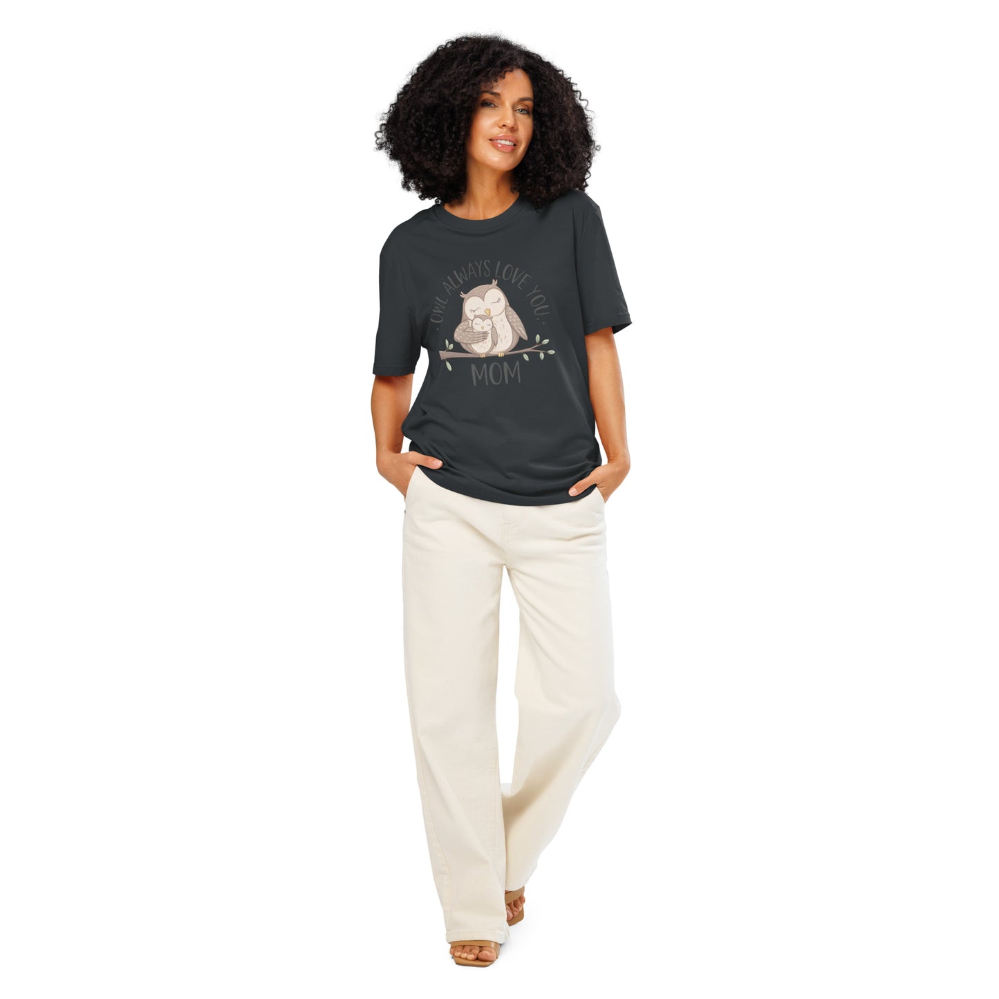 Unisex Organic Ribbed Neck T-Shirt – Owl-Inspired Eco-Friendly Sustainable Tee Dudeily