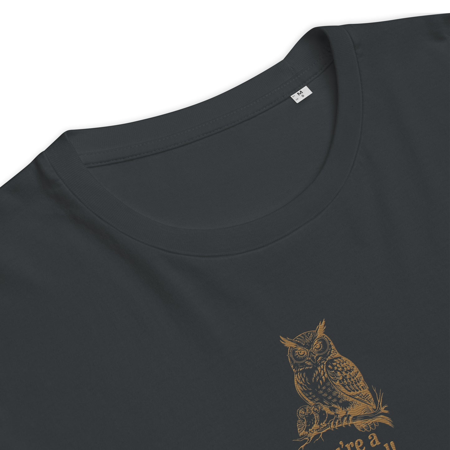 Unisex Organic Ribbed Neck T-Shirt | Owl-Themed Sustainable Eco Fashion for Ethical Nature Lovers USA Dudeily