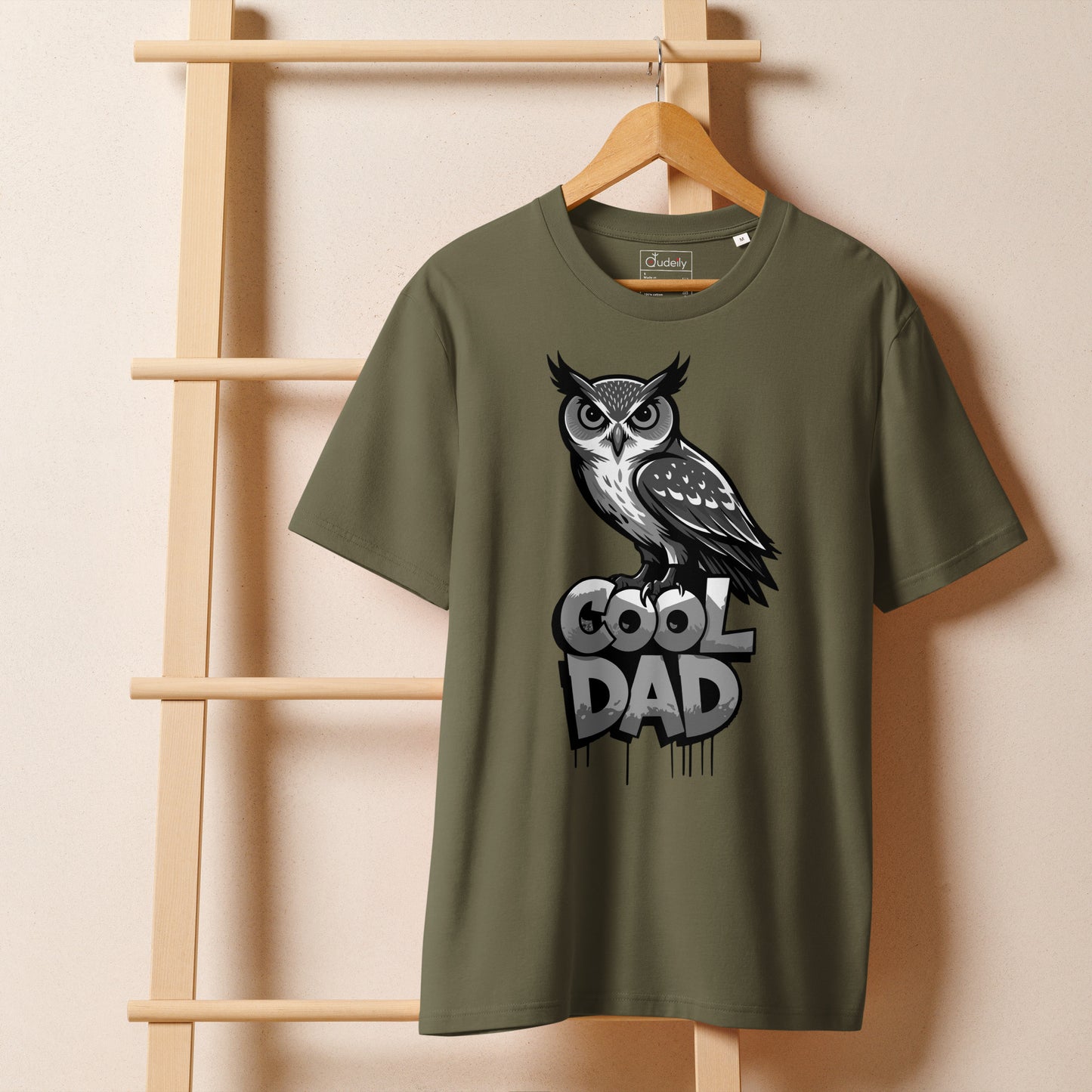 Unisex Organic Ribbed Neck T-Shirt – Owl-Themed Sustainable Fashion for Father’s Day | Dudeily Dudeily