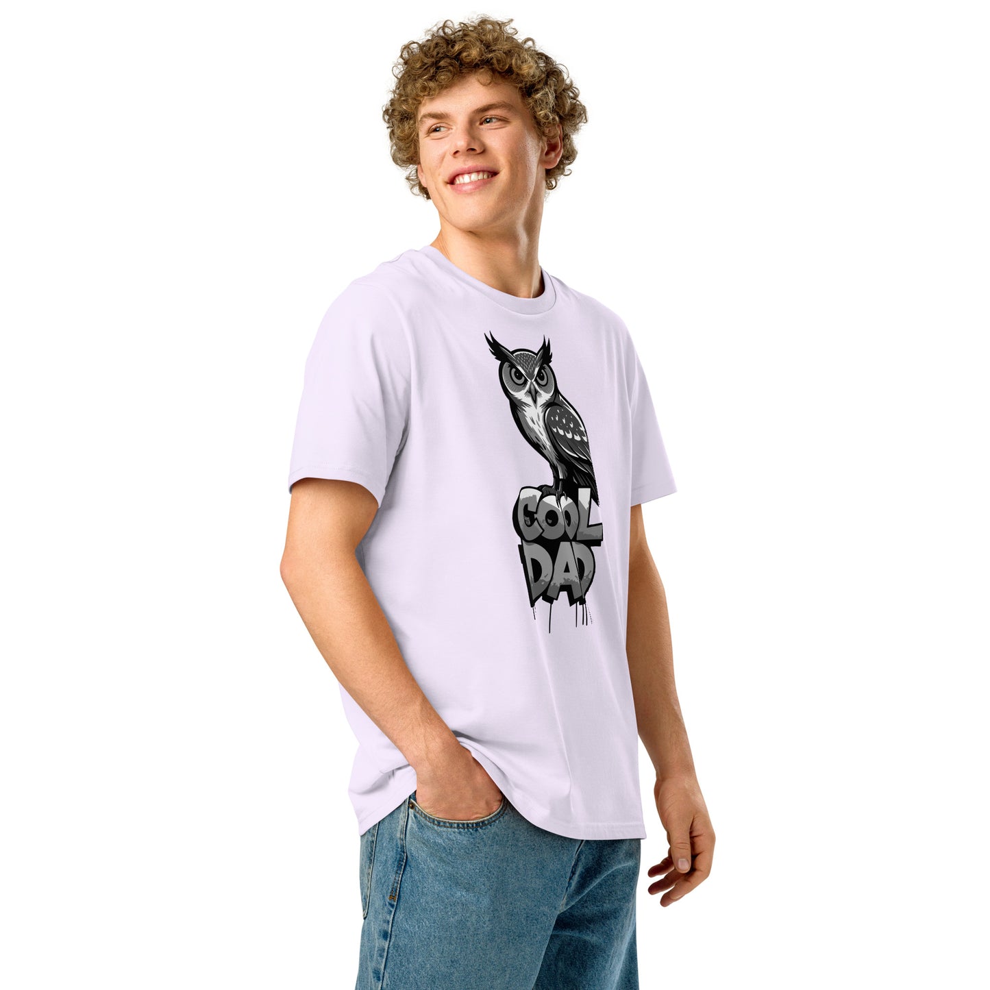 Unisex Organic Ribbed Neck T-Shirt – Owl-Themed Sustainable Fashion for Father’s Day | Dudeily Dudeily
