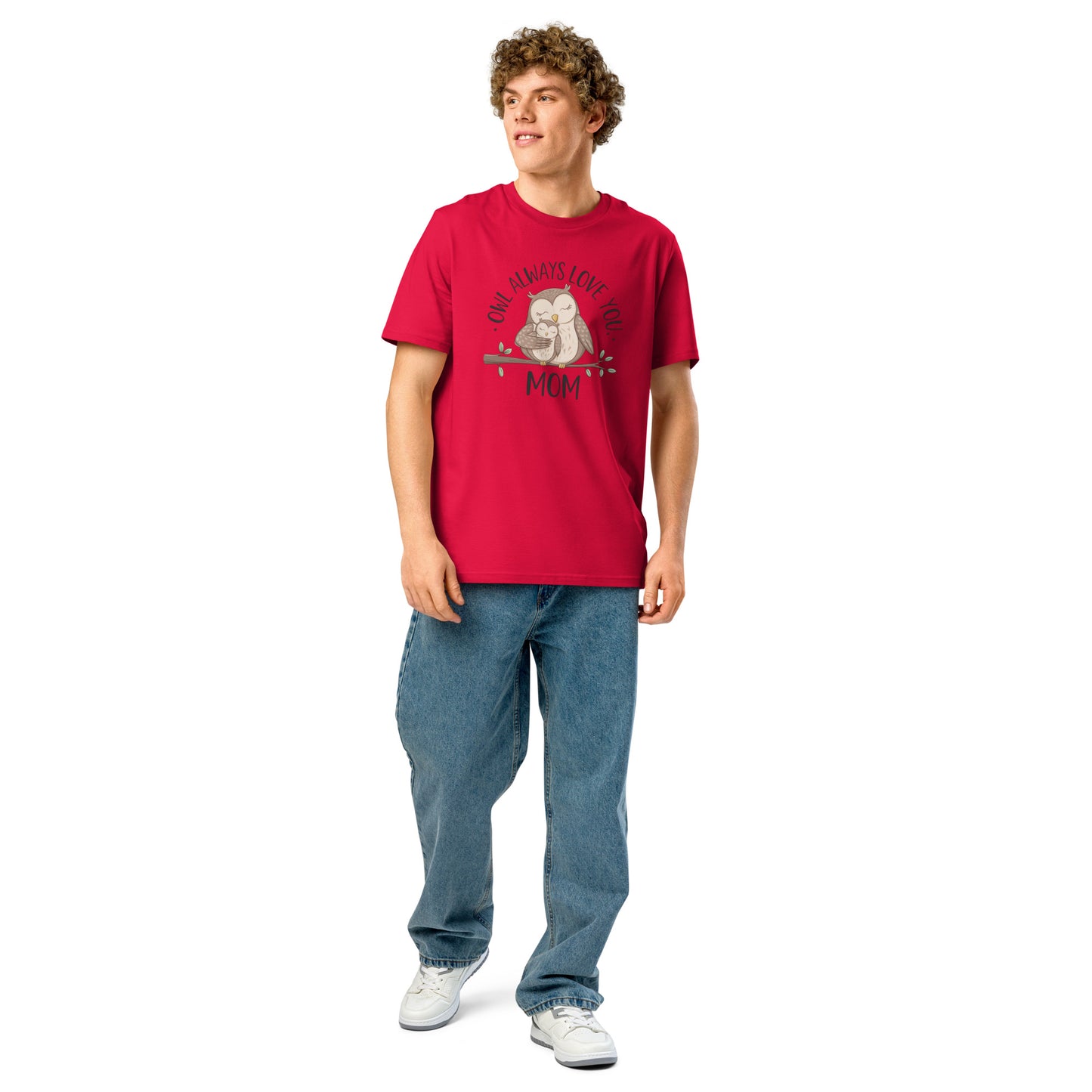 Unisex Organic Ribbed Neck T-Shirt – Owl-Inspired Eco-Friendly Sustainable Tee Dudeily