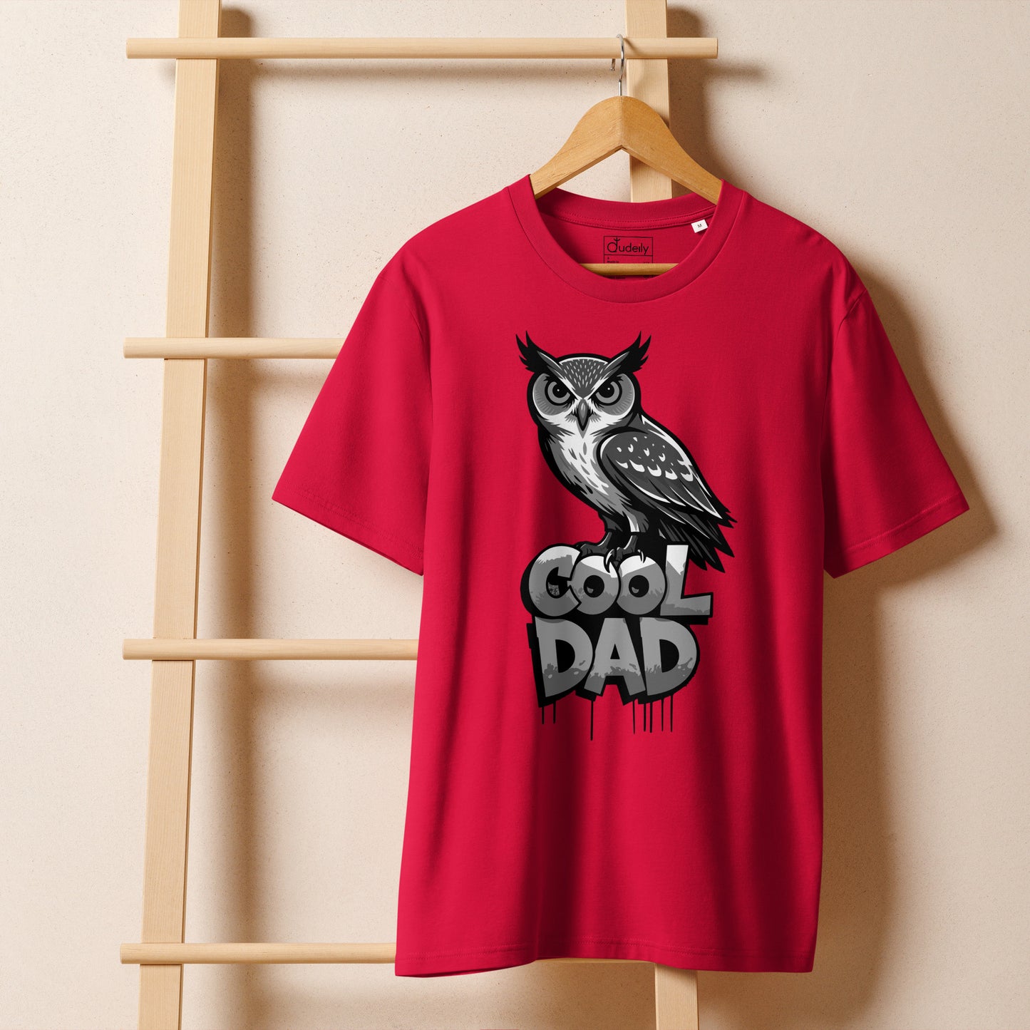Unisex Organic Ribbed Neck T-Shirt – Owl-Themed Sustainable Fashion for Father’s Day | Dudeily Dudeily