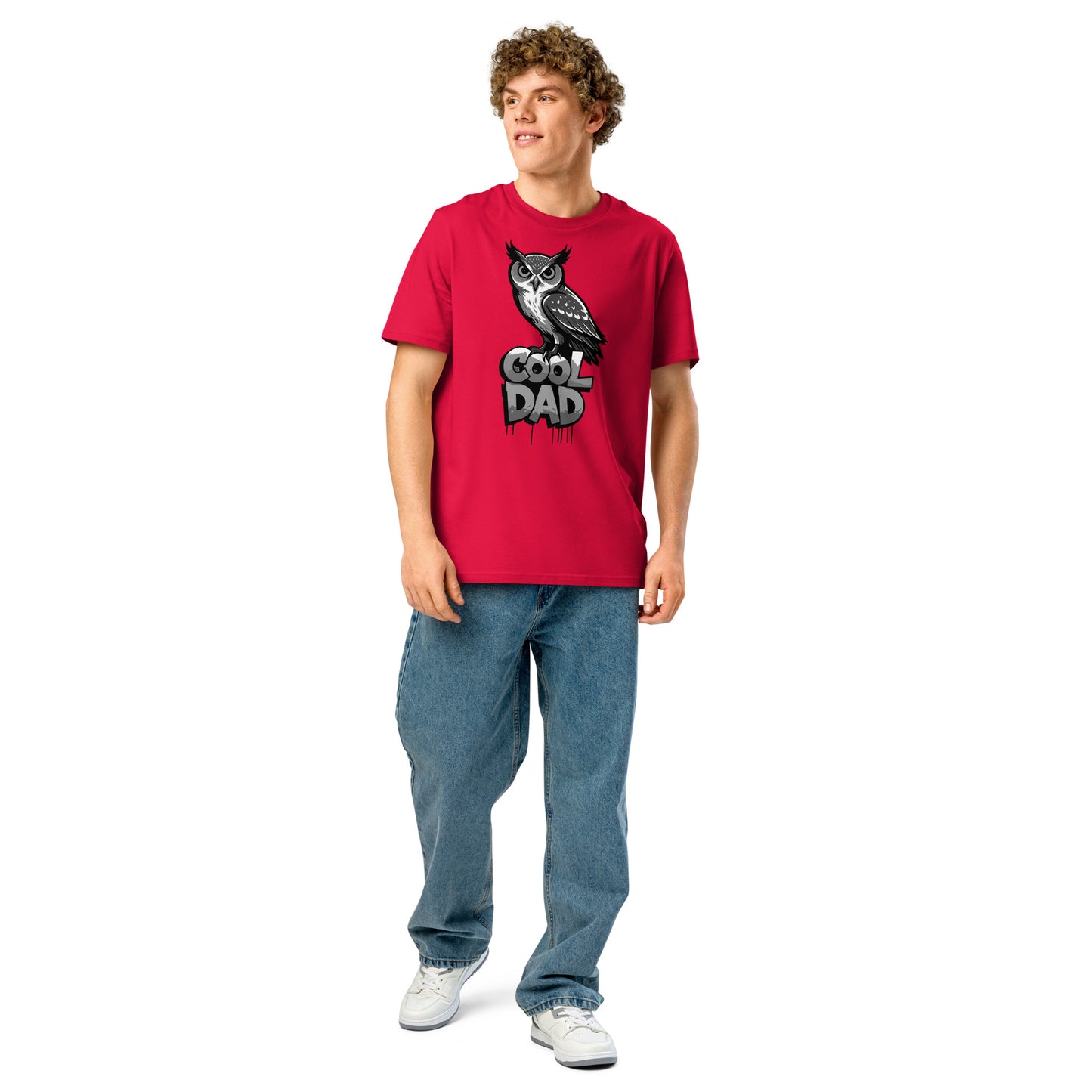 Unisex Organic Ribbed Neck T-Shirt – Owl-Themed Sustainable Fashion for Father’s Day | Dudeily Dudeily