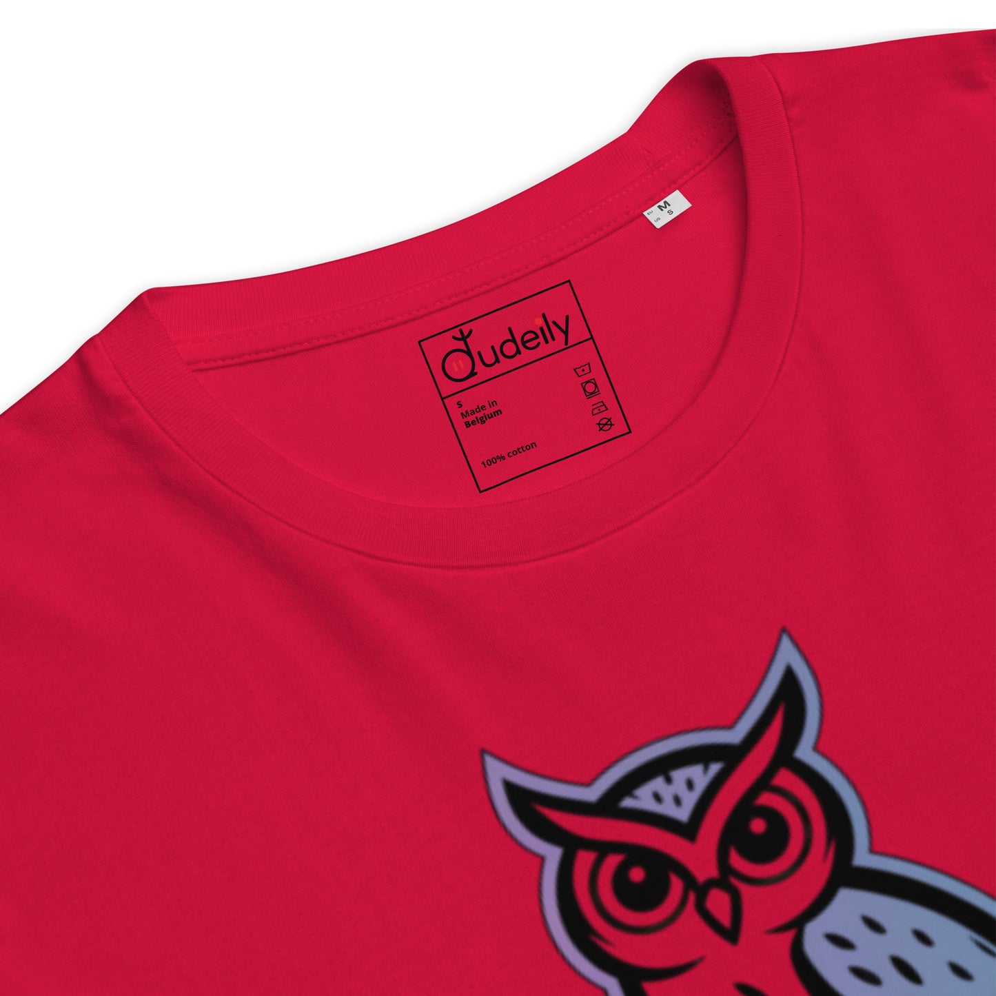 Unisex Organic Ribbed Neck T-Shirt – Owl-Themed Eco-Friendly Style by Dudeily Dudeily