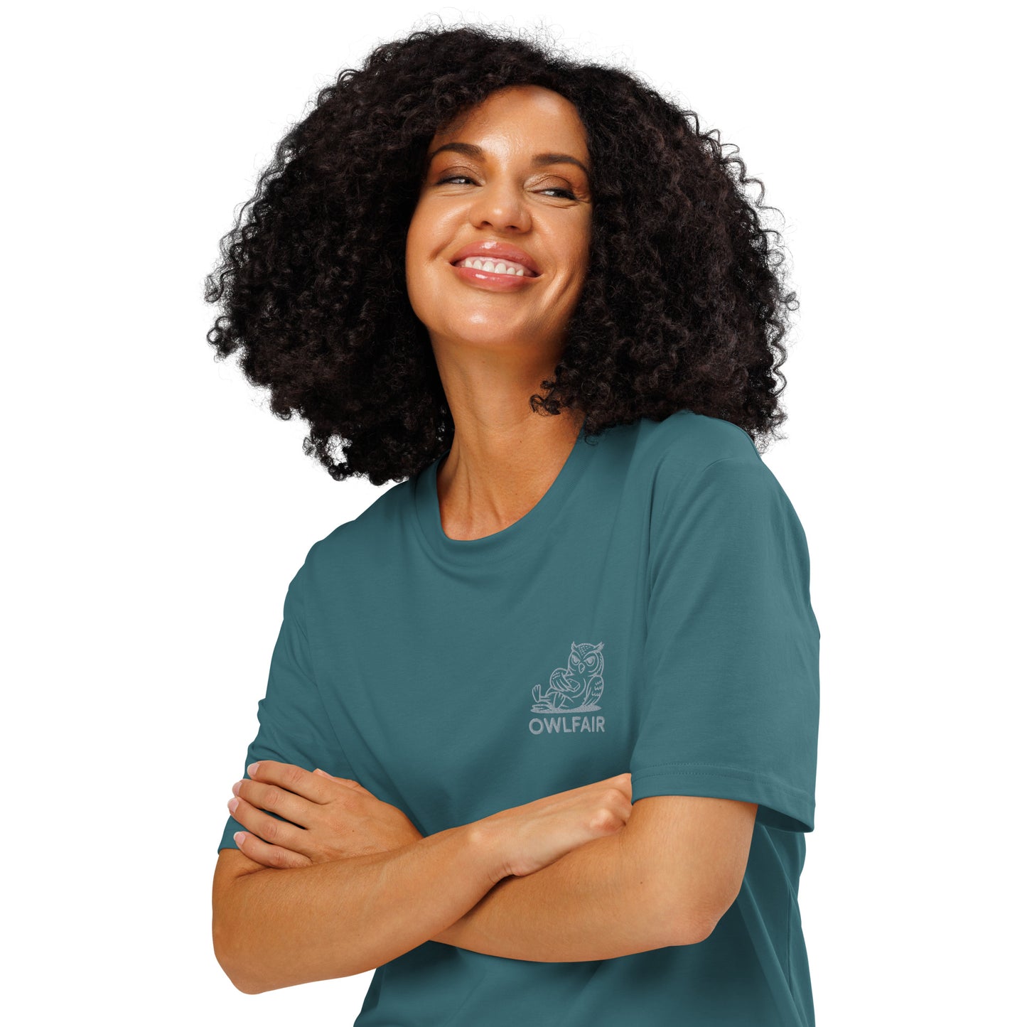 Unisex Organic Ribbed Neck T-Shirt | Owl-Themed Sustainable Fashion for Eco-Conscious Shoppers Dudeily