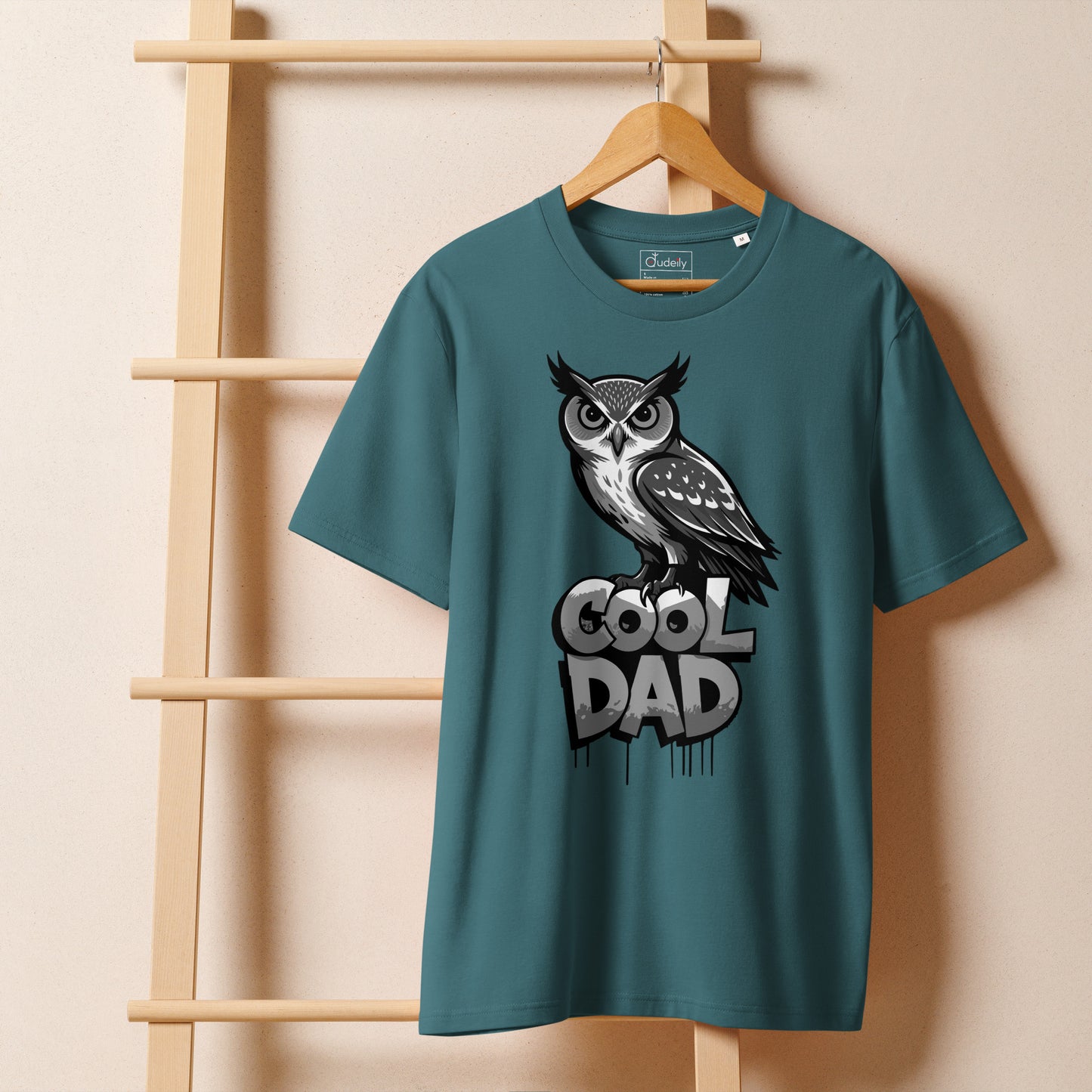 Unisex Organic Ribbed Neck T-Shirt – Owl-Themed Sustainable Fashion for Father’s Day | Dudeily Dudeily