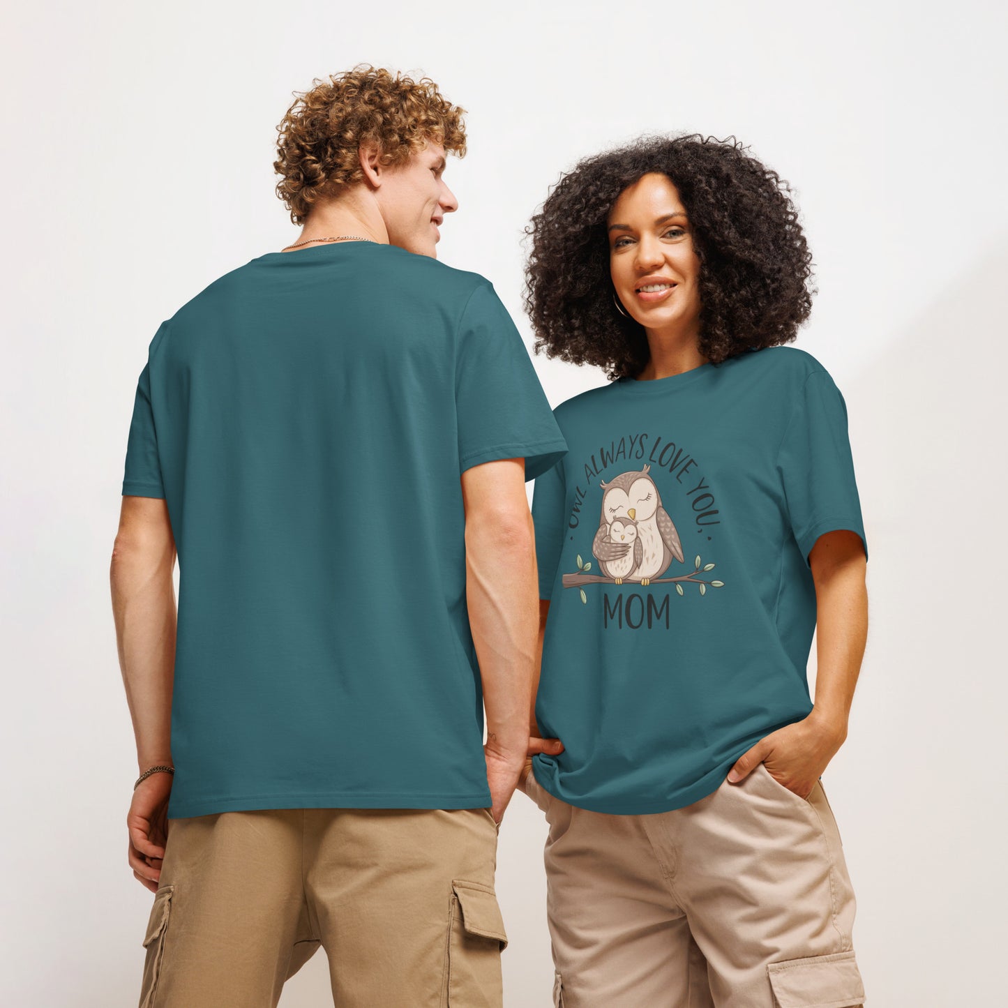 Unisex Organic Ribbed Neck T-Shirt – Owl-Inspired Eco-Friendly Sustainable Tee Dudeily