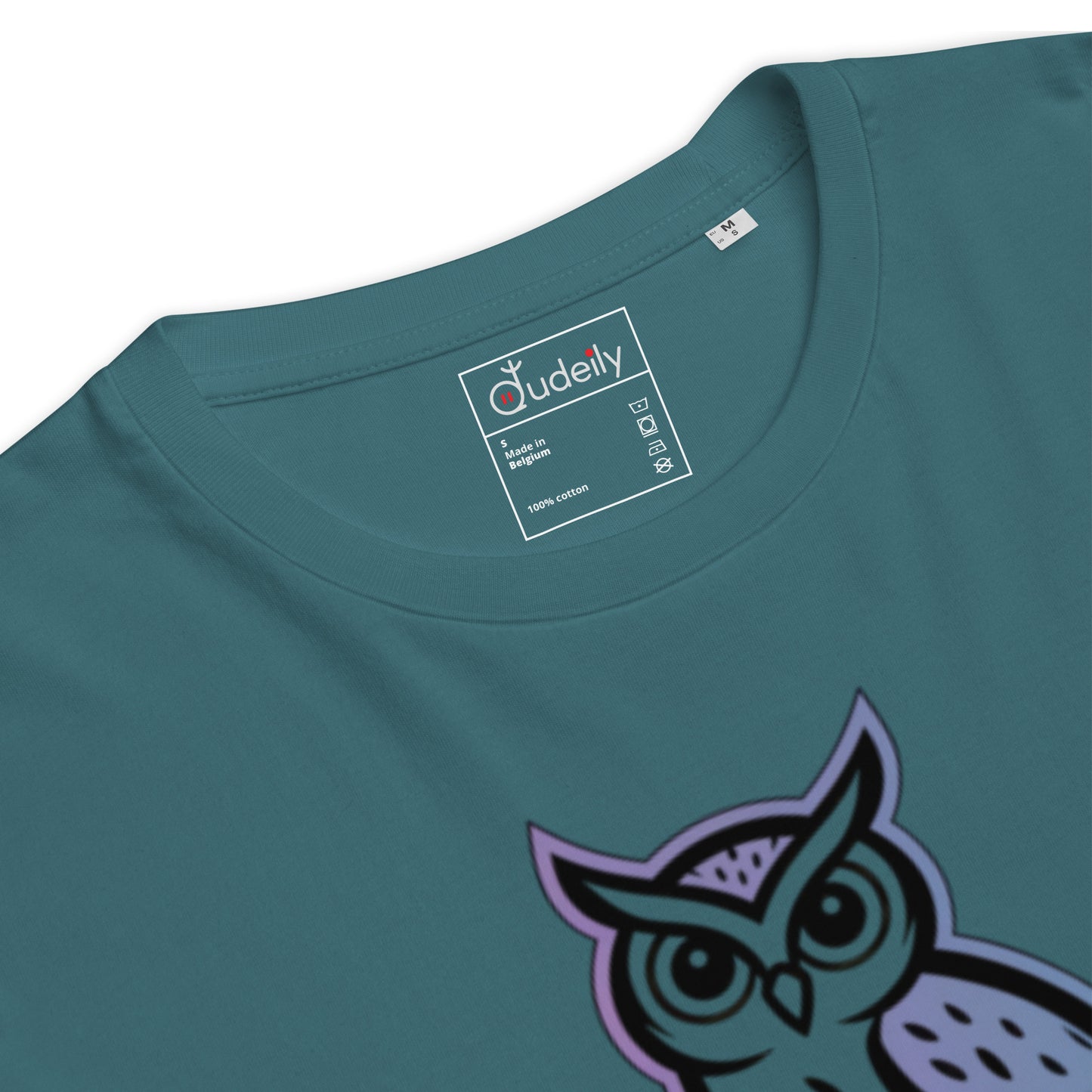 Unisex Organic Ribbed Neck T-Shirt – Owl-Themed Eco-Friendly Style by Dudeily Dudeily
