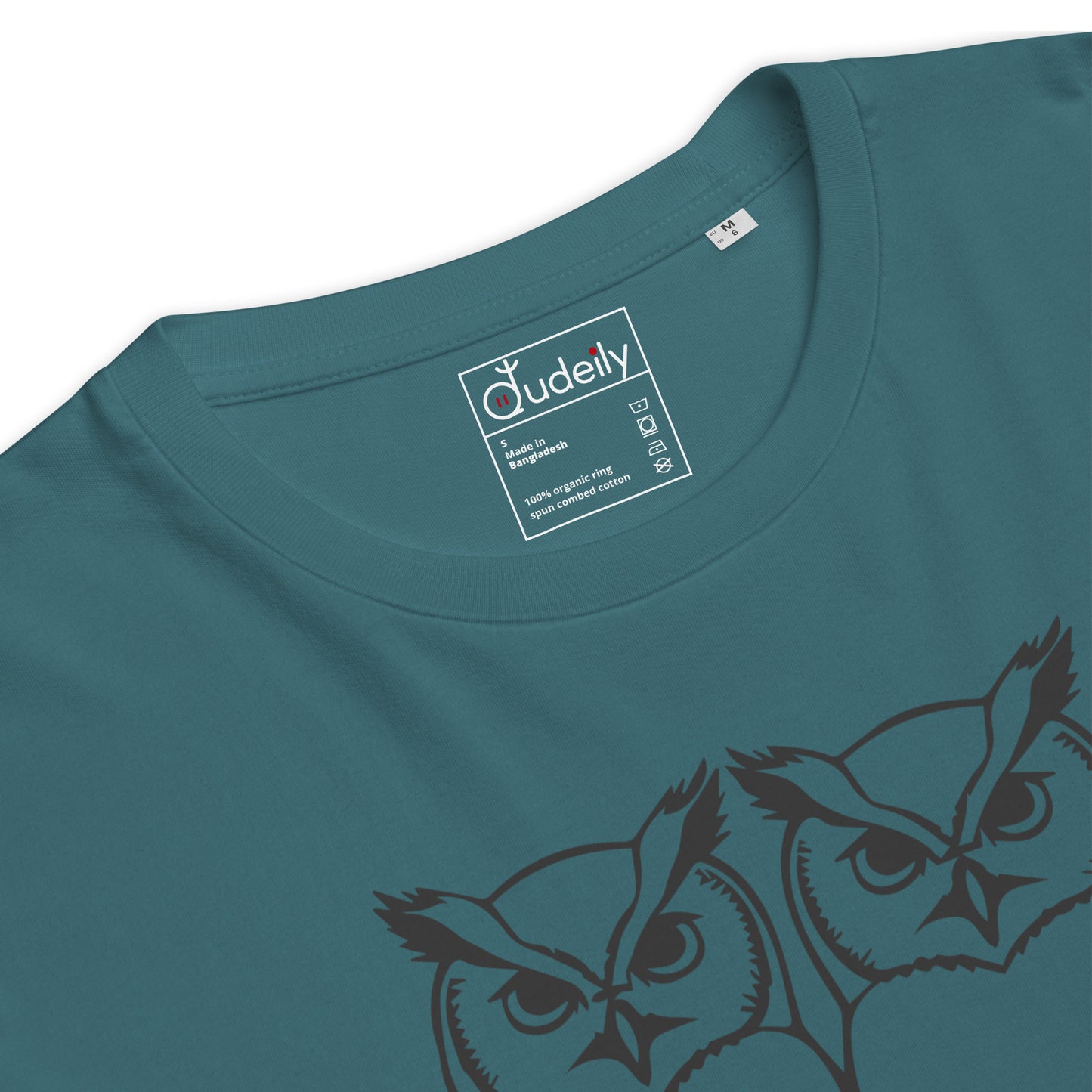 Unisex Organic Ribbed Neck T-Shirt: Hoo’s Got My Back? | Owl-Themed Sustainable Fashion USA by Dudeily Dudeily