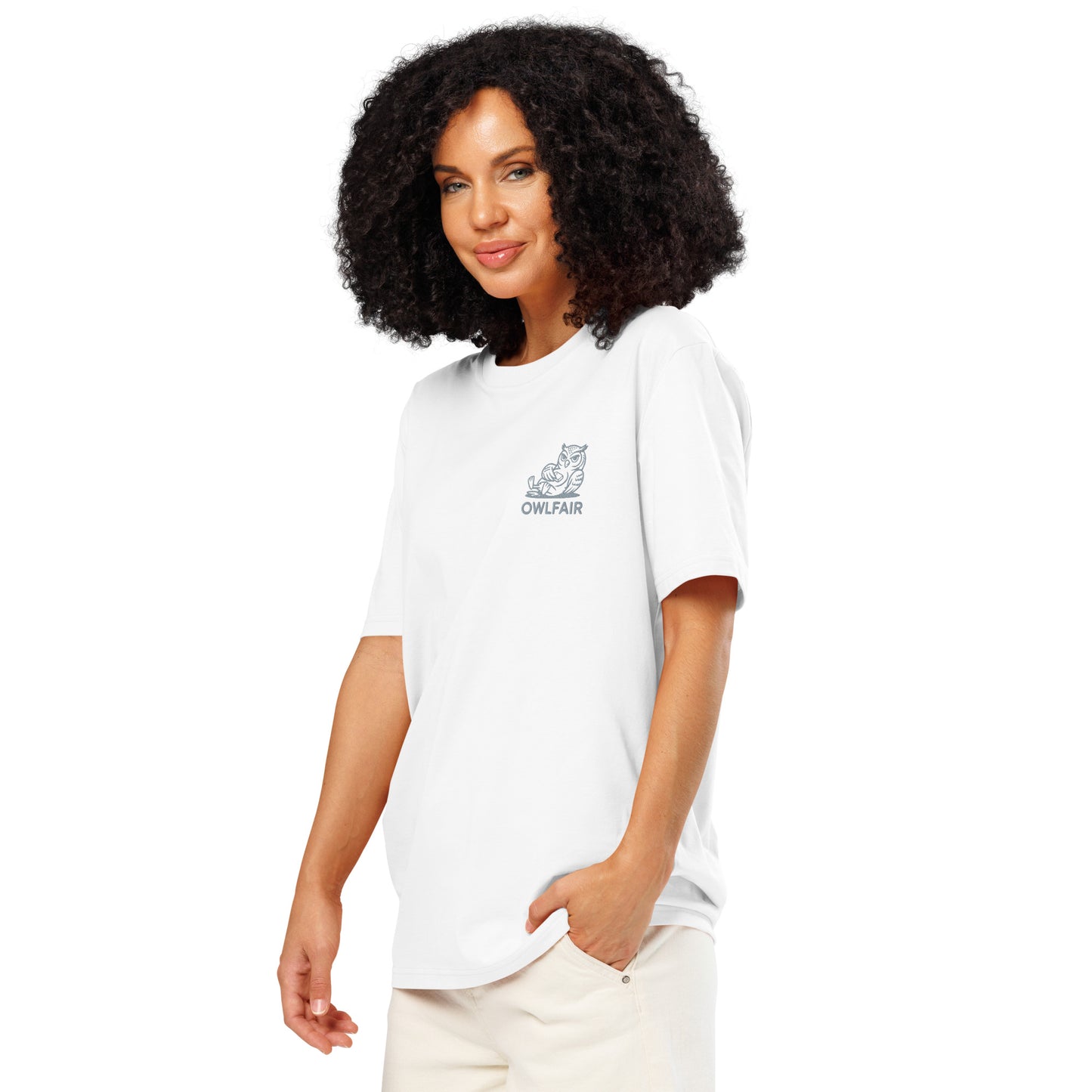 Unisex Organic Ribbed Neck T-Shirt | Owl-Themed Sustainable Fashion for Eco-Conscious Shoppers Dudeily