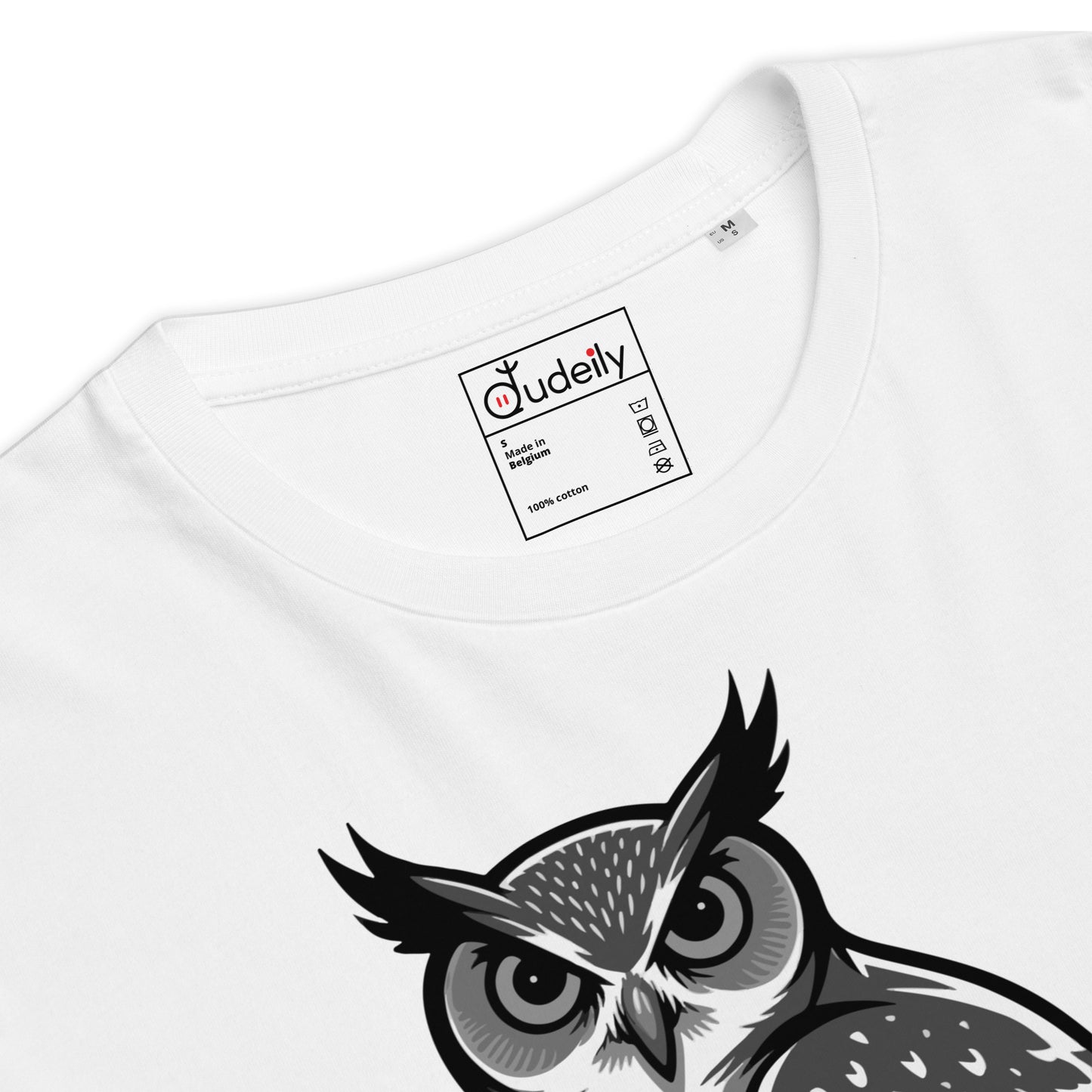 Unisex Organic Ribbed Neck T-Shirt – Owl-Themed Sustainable Fashion for Father’s Day | Dudeily Dudeily
