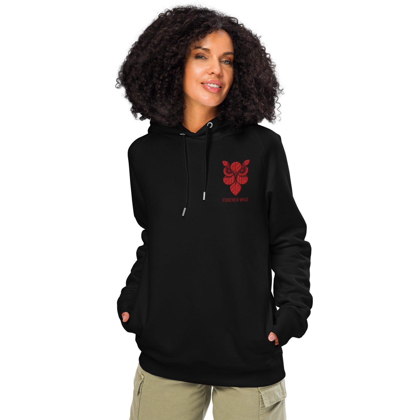 Owl Unisex Organic Side Pocket Hoodie: 'Forever Wise' in Fall | Sustainable Fashion USA Dudeily