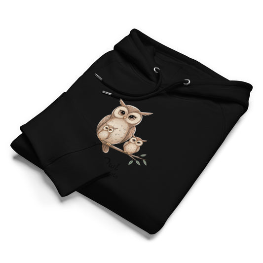 Unisex Organic Side Pocket Hoodie – Owl-Themed Eco-Friendly & Sustainable Dudeily