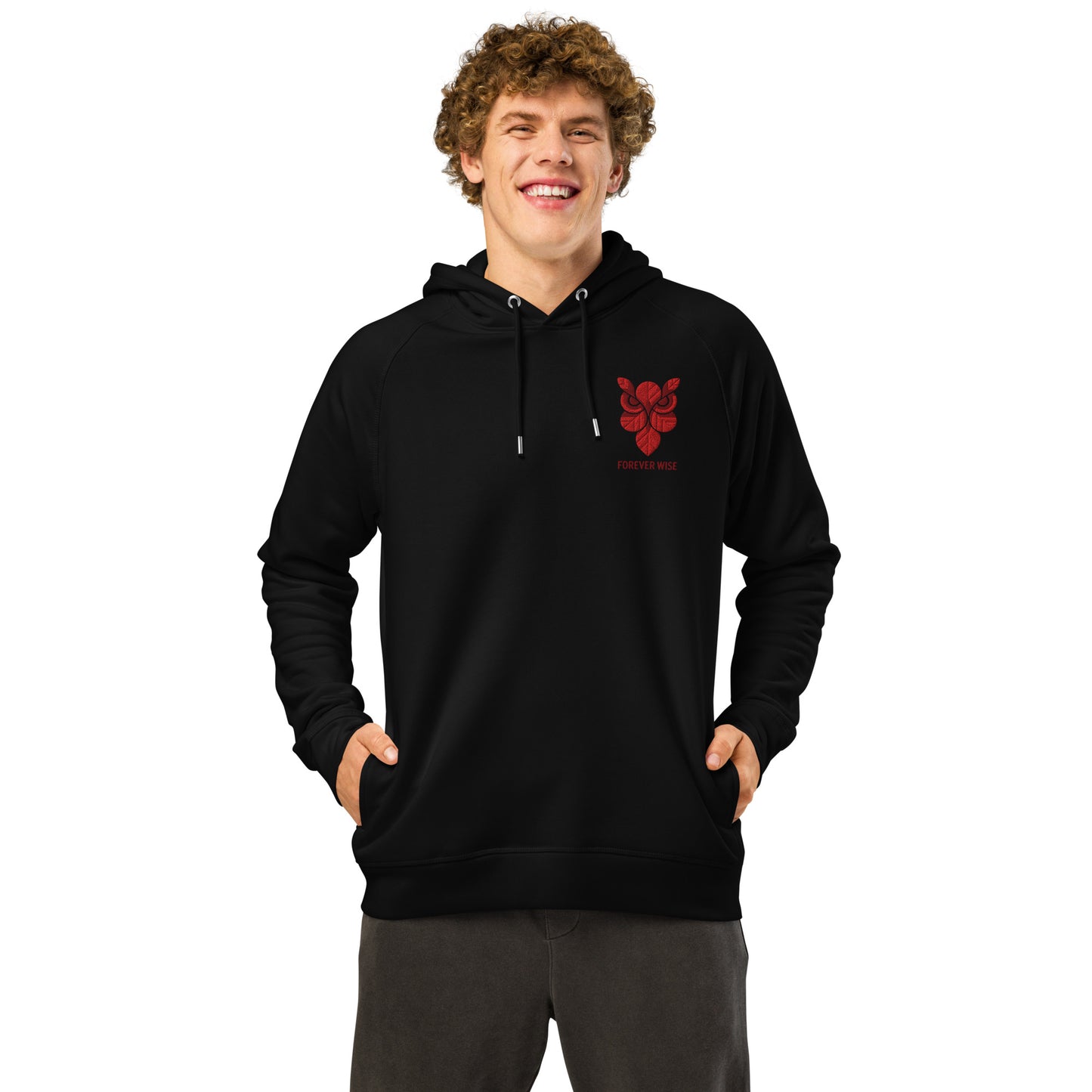 Owl Unisex Organic Side Pocket Hoodie: 'Forever Wise' in Fall | Sustainable Fashion USA Dudeily