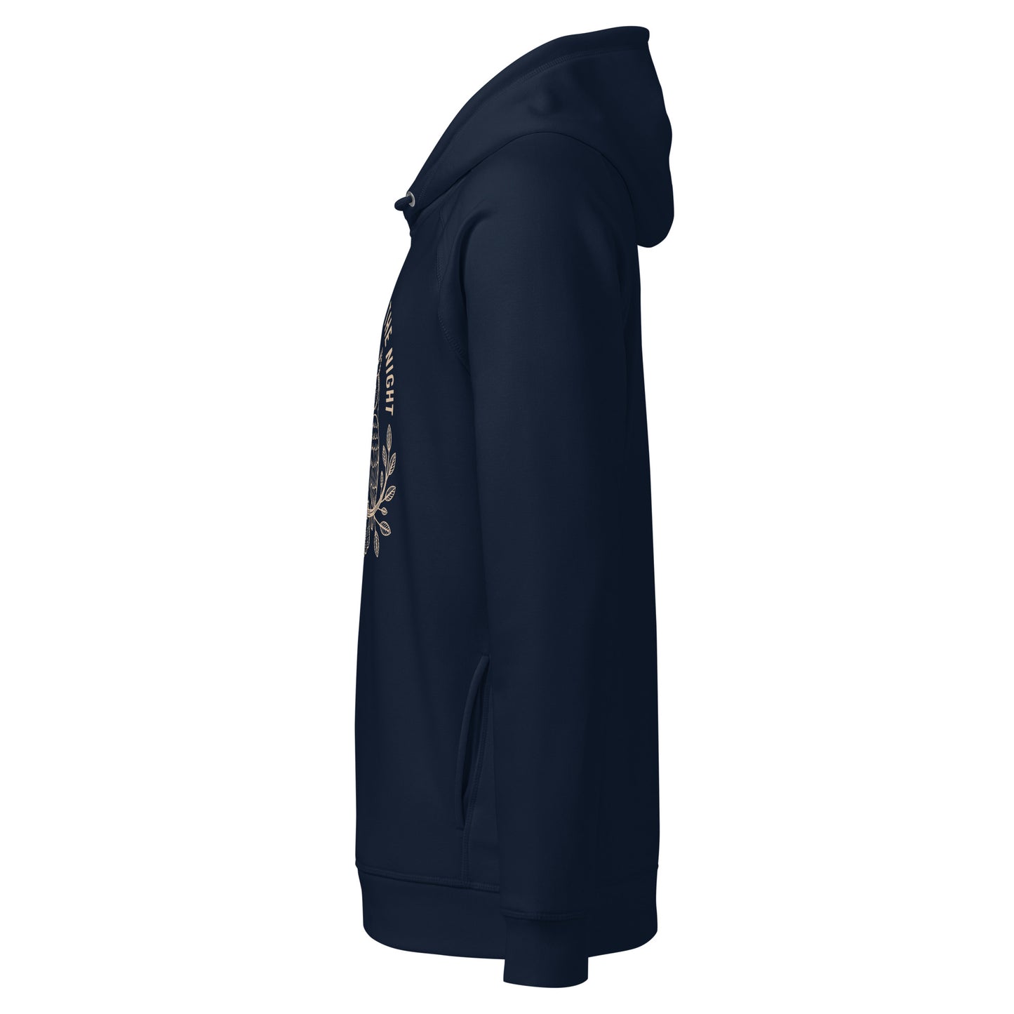 Unisex Organic Side Pocket Hoodie: 'Peace in the Night' in Fall | Sustainable Owl Fashion USA Dudeily