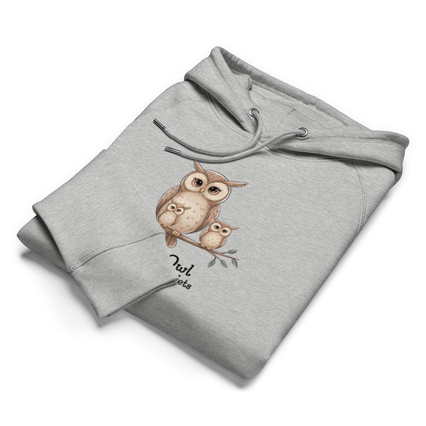 Unisex Organic Side Pocket Hoodie – Owl-Themed Eco-Friendly & Sustainable Dudeily