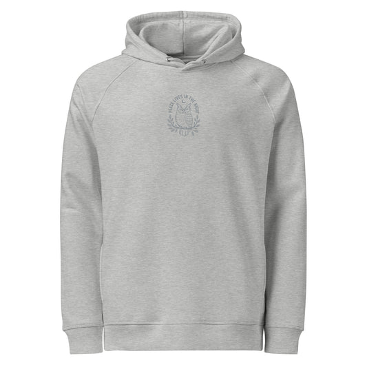 Owl Unisex Organic Side Pocket Hoodie – "Ethics in Every Feather" | Sustainable Fashion Dudeily