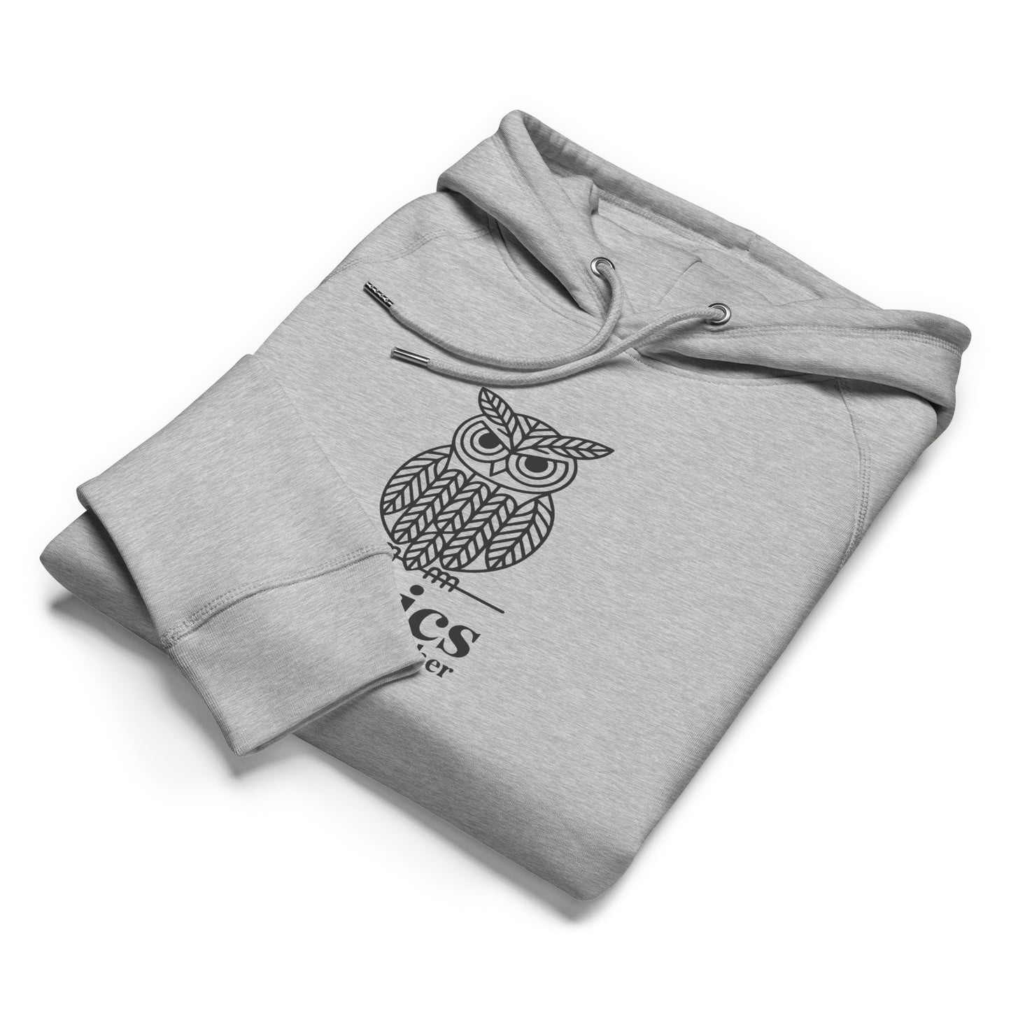 Unisex organic side pocket hoodie: 'Ethics in Every Feather' | Sustainable Owl Fashion USA Dudeily