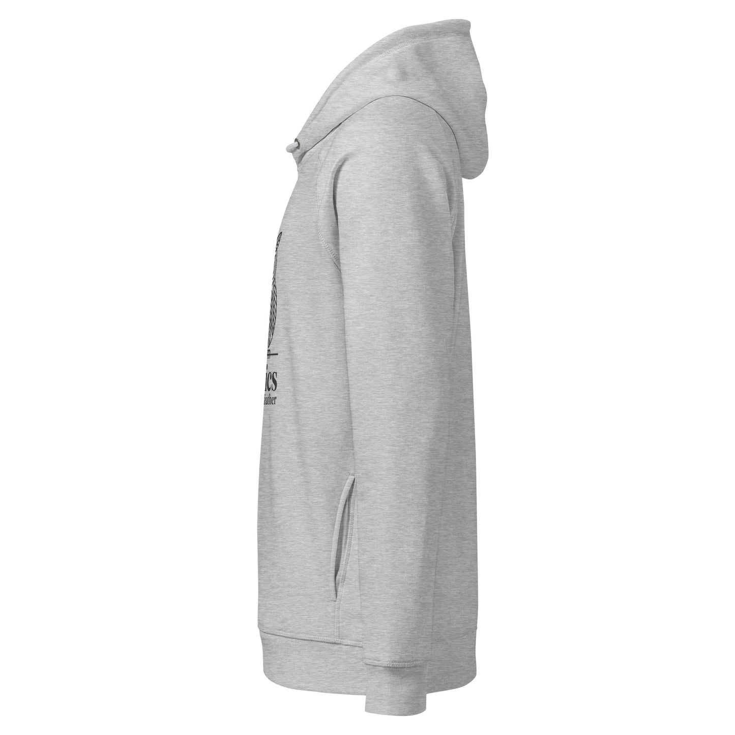 Unisex organic side pocket hoodie: 'Ethics in Every Feather' | Sustainable Owl Fashion USA Dudeily